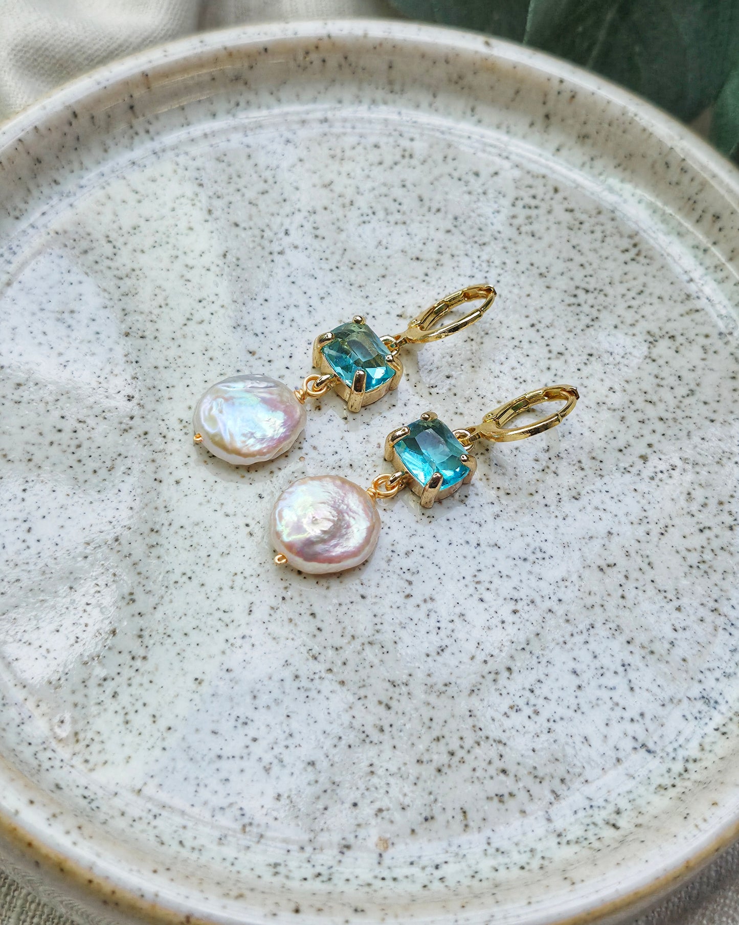 Calypso Coin Pearl Earrings