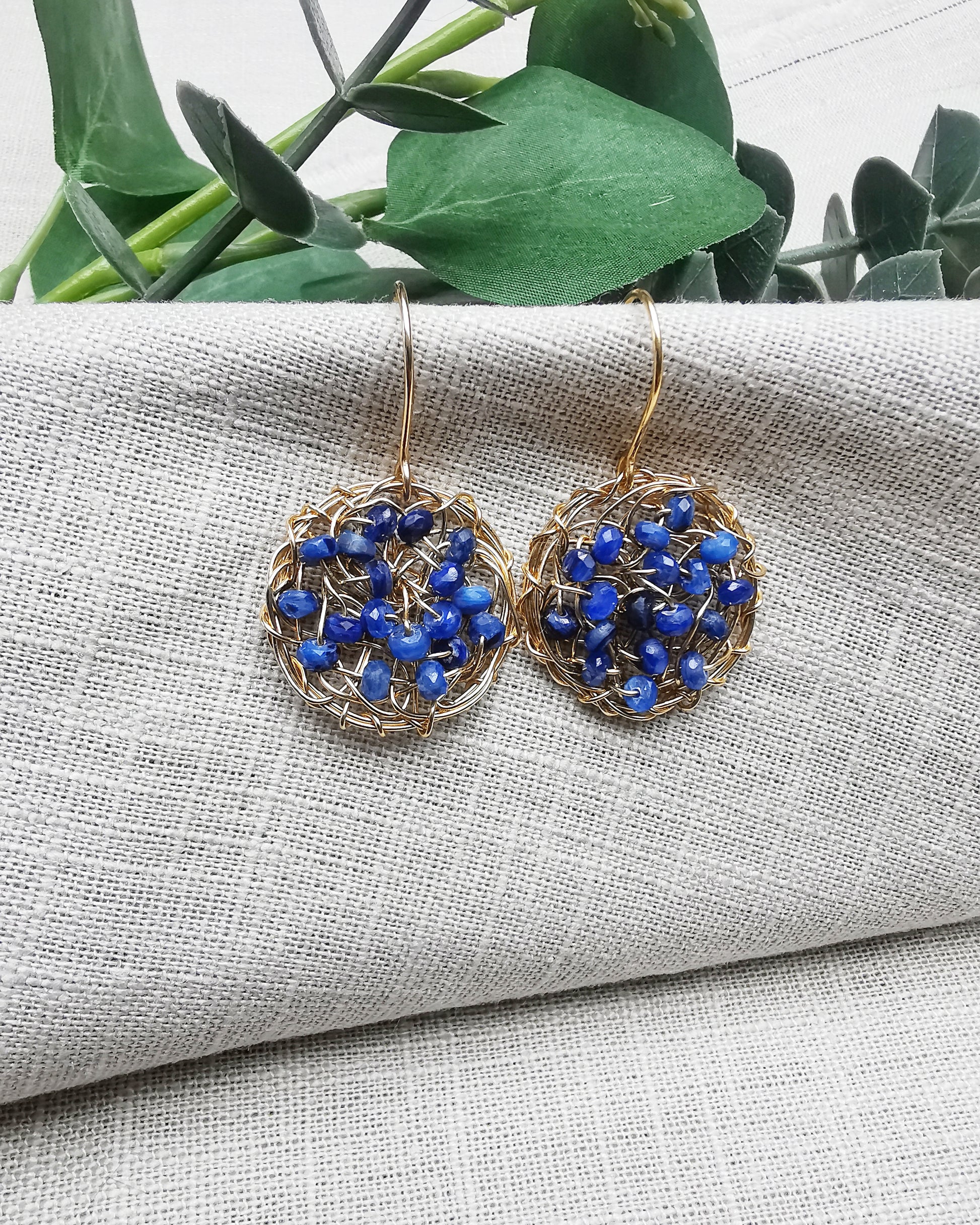 Rea - Kyanite Wire-Wrapped Earrings - Vinta Shop