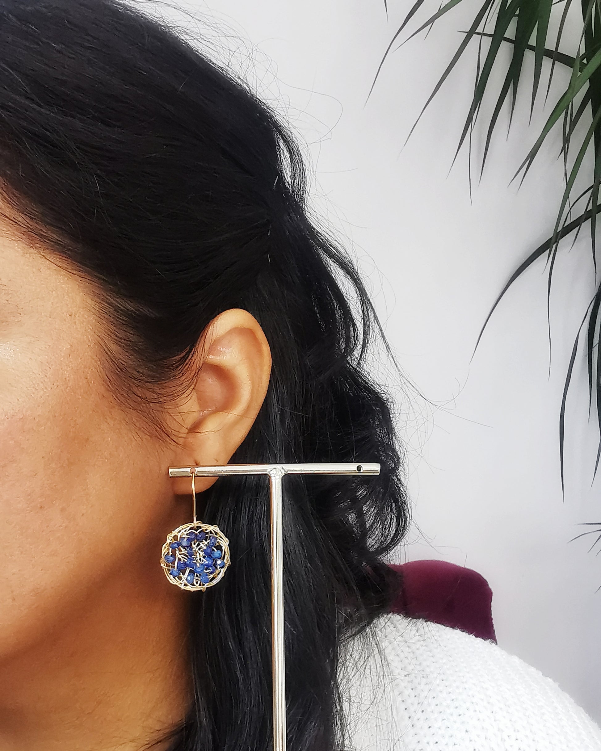 Rea - Kyanite Wire-Wrapped Earrings - Vinta Shop