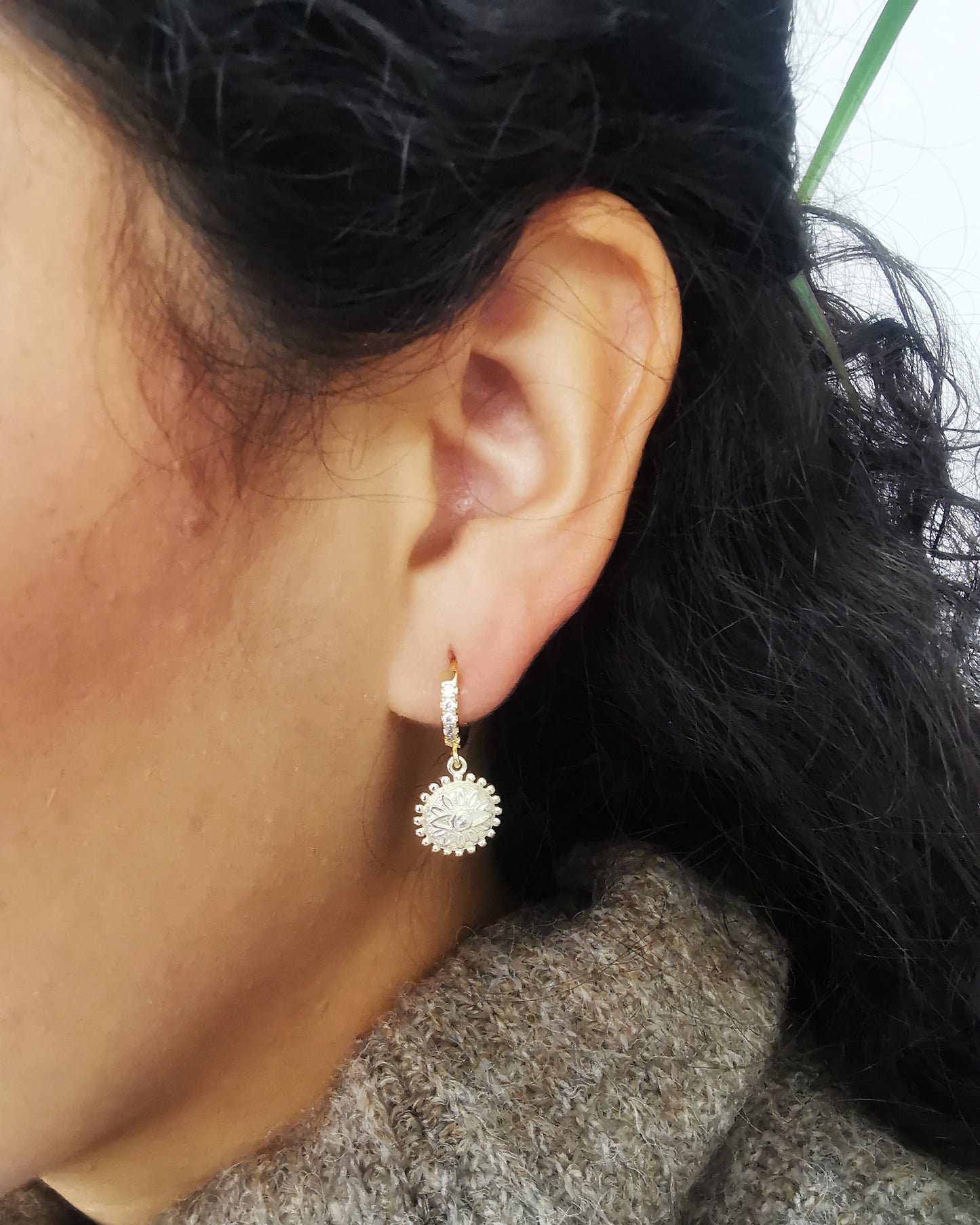 Evil Eye Huggie Hoop Earrings.