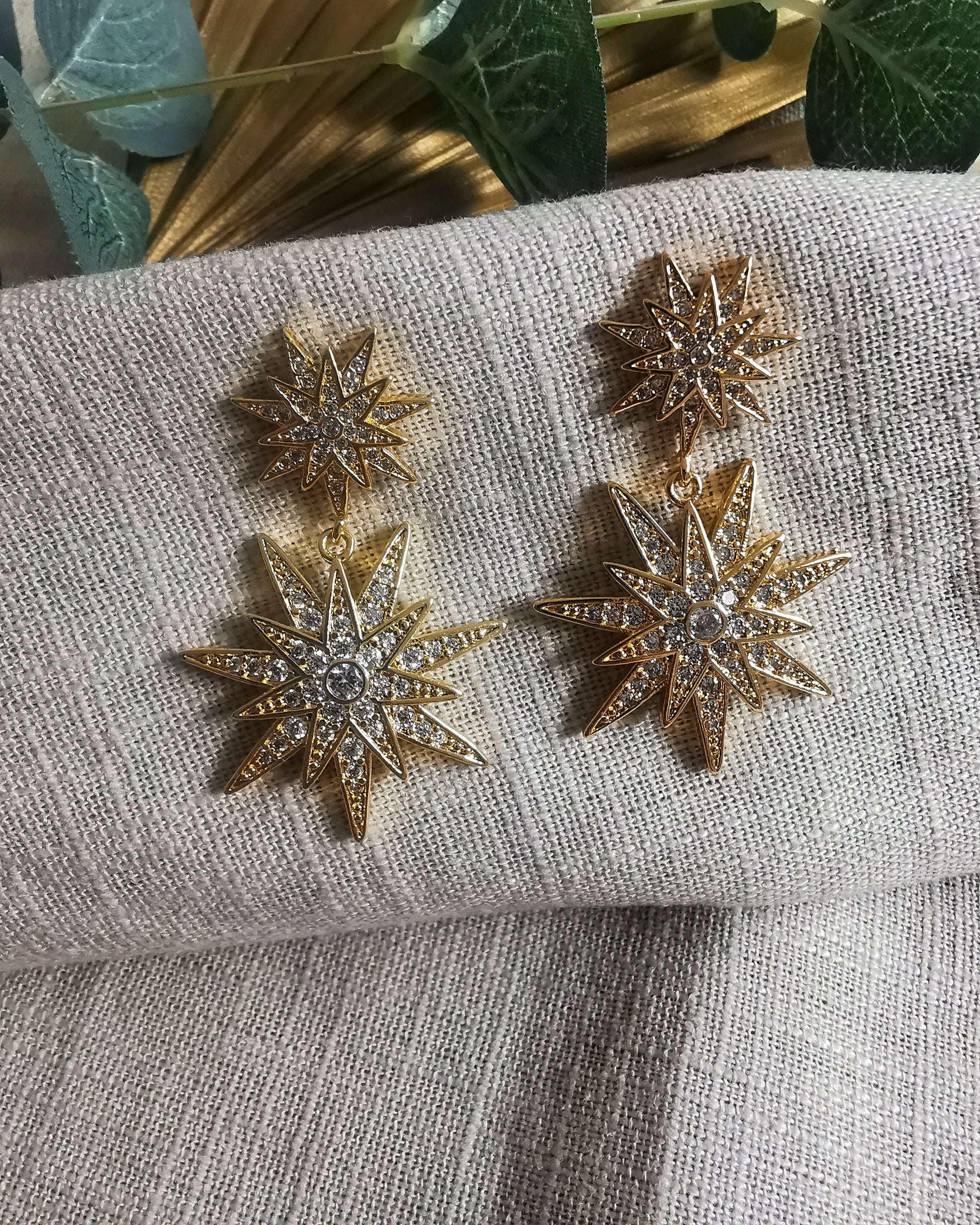 Starburst Statement Drop Earrings - Vinta Shop