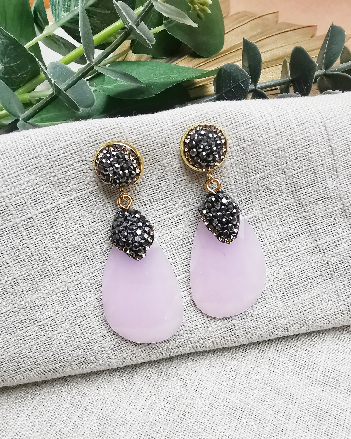 Rose Quartz Statement Drop earrings