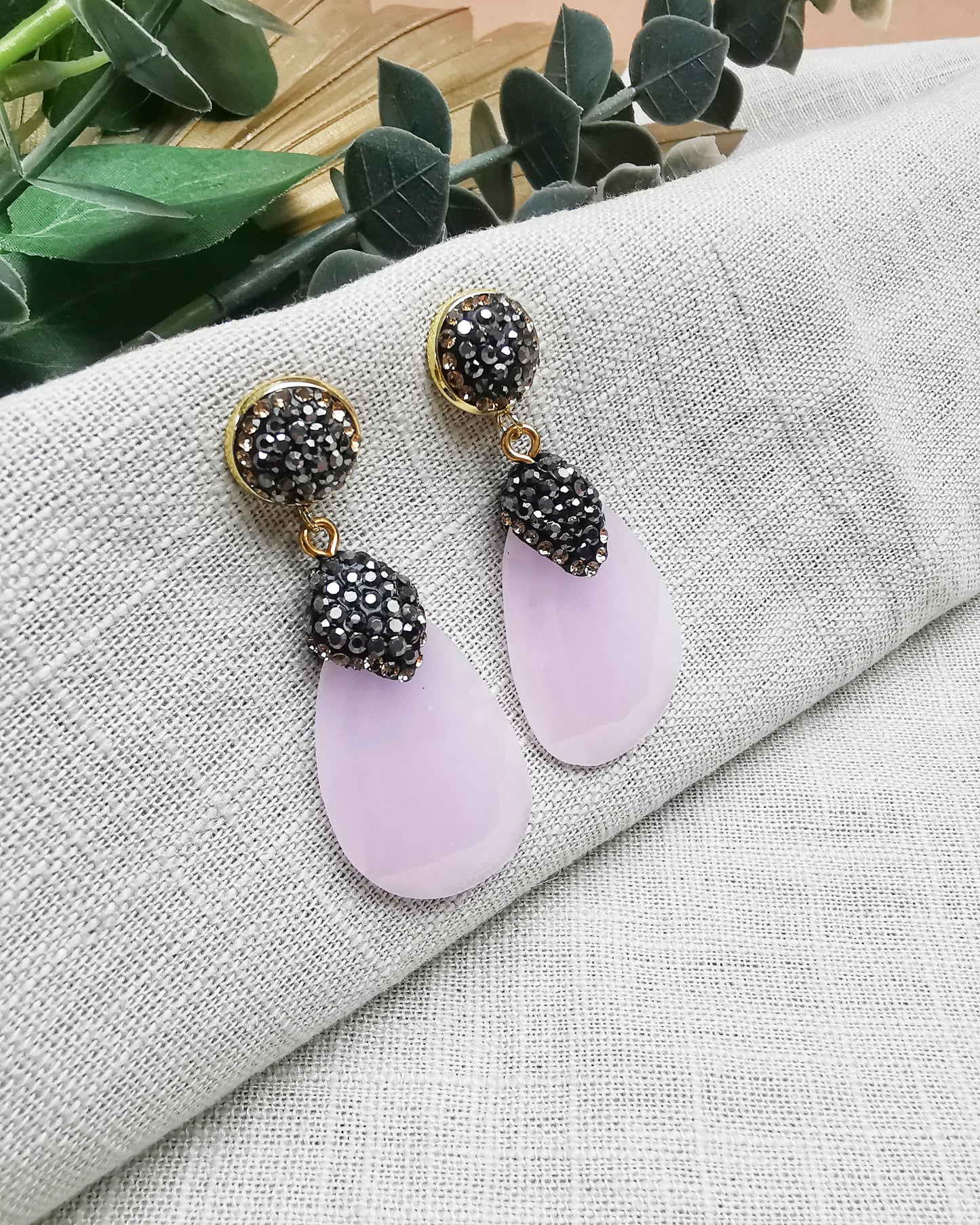 Rose Quartz Statement Drop earrings