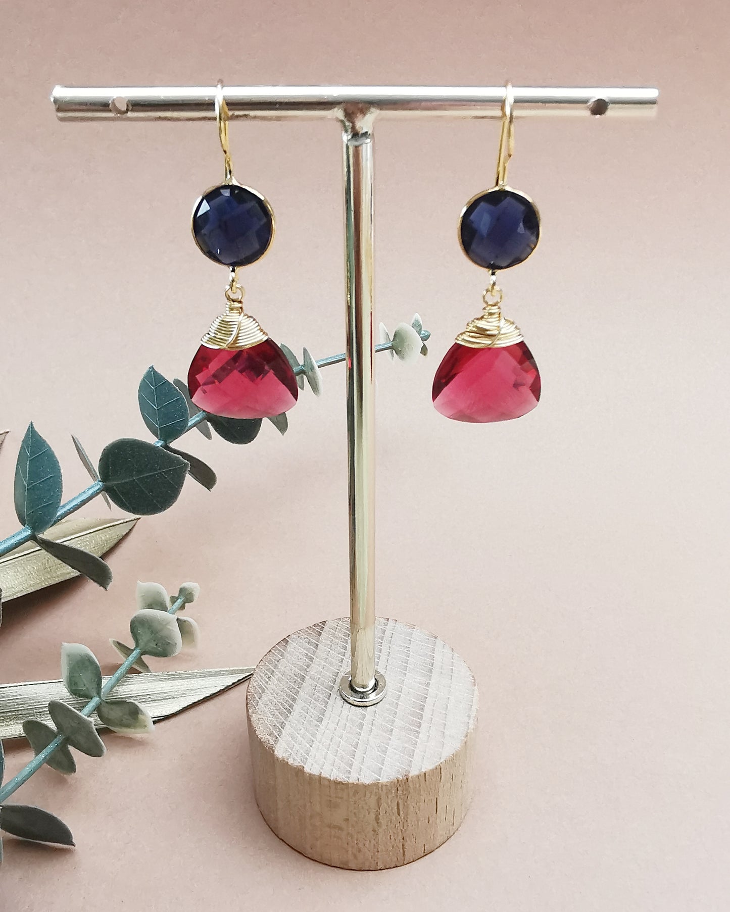 Statement Gemstone Dangle Earrings