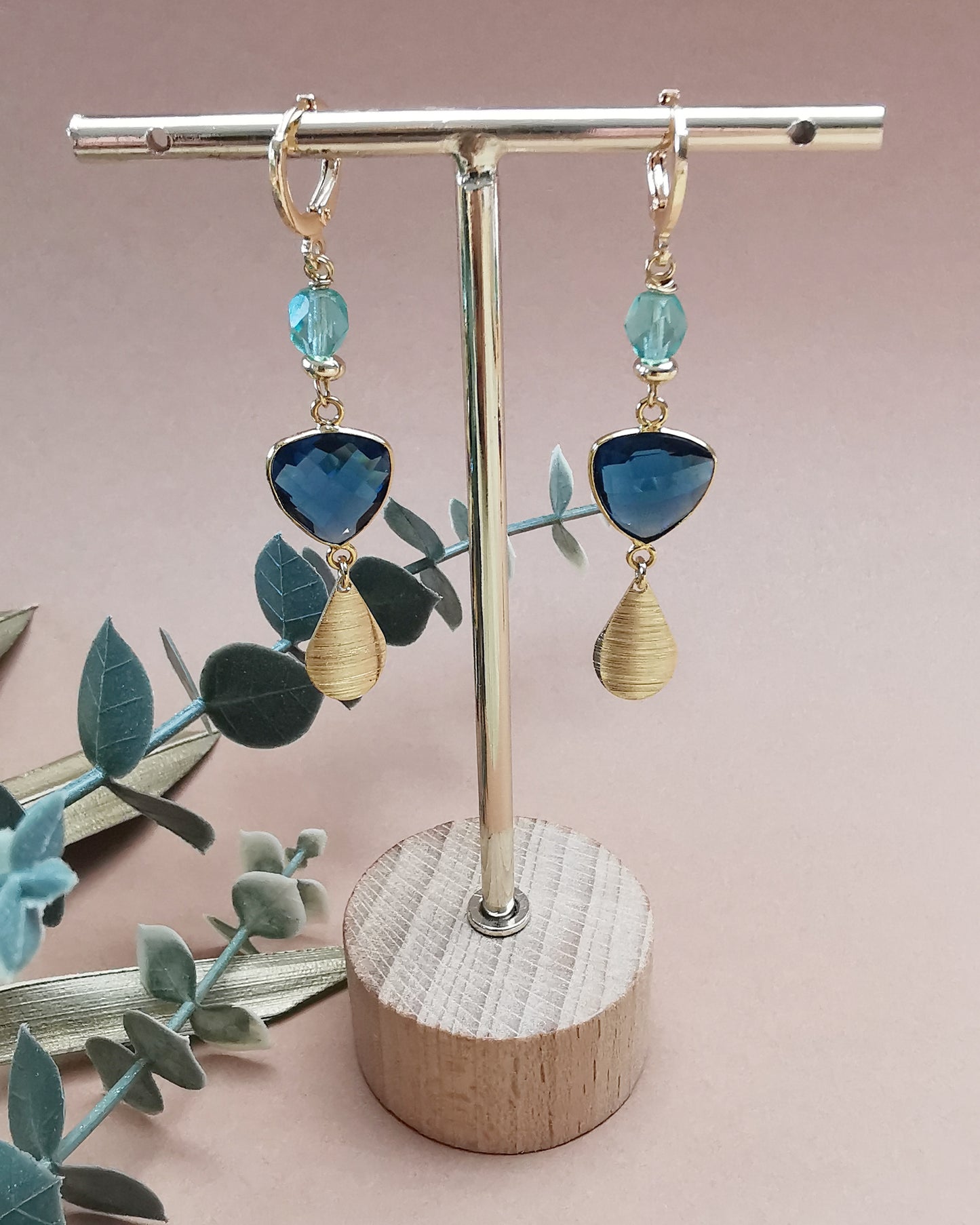 London Blue Topaz Long Drop Earrings