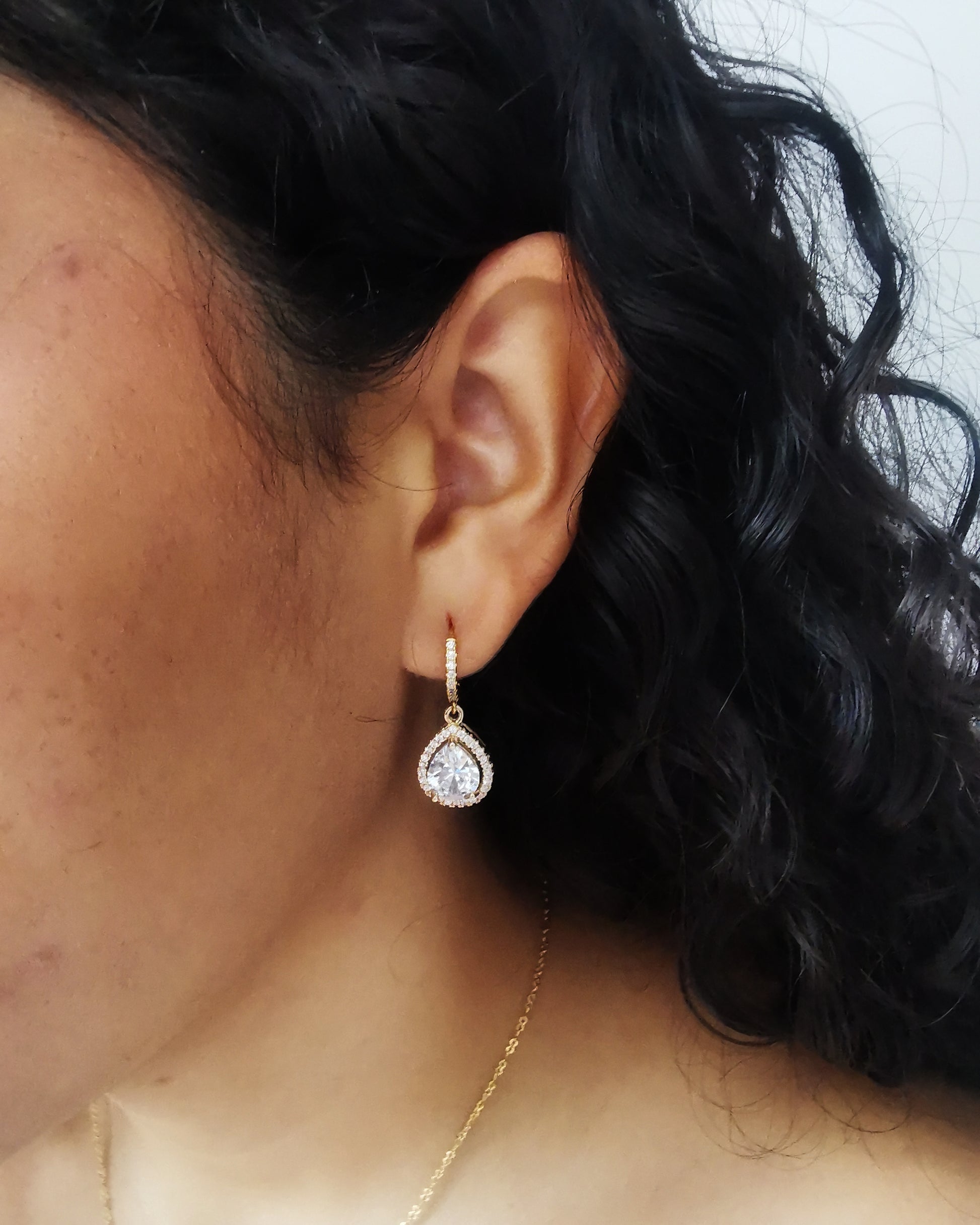Teardrop Huggie Hoop Earrings. - Vinta Shop