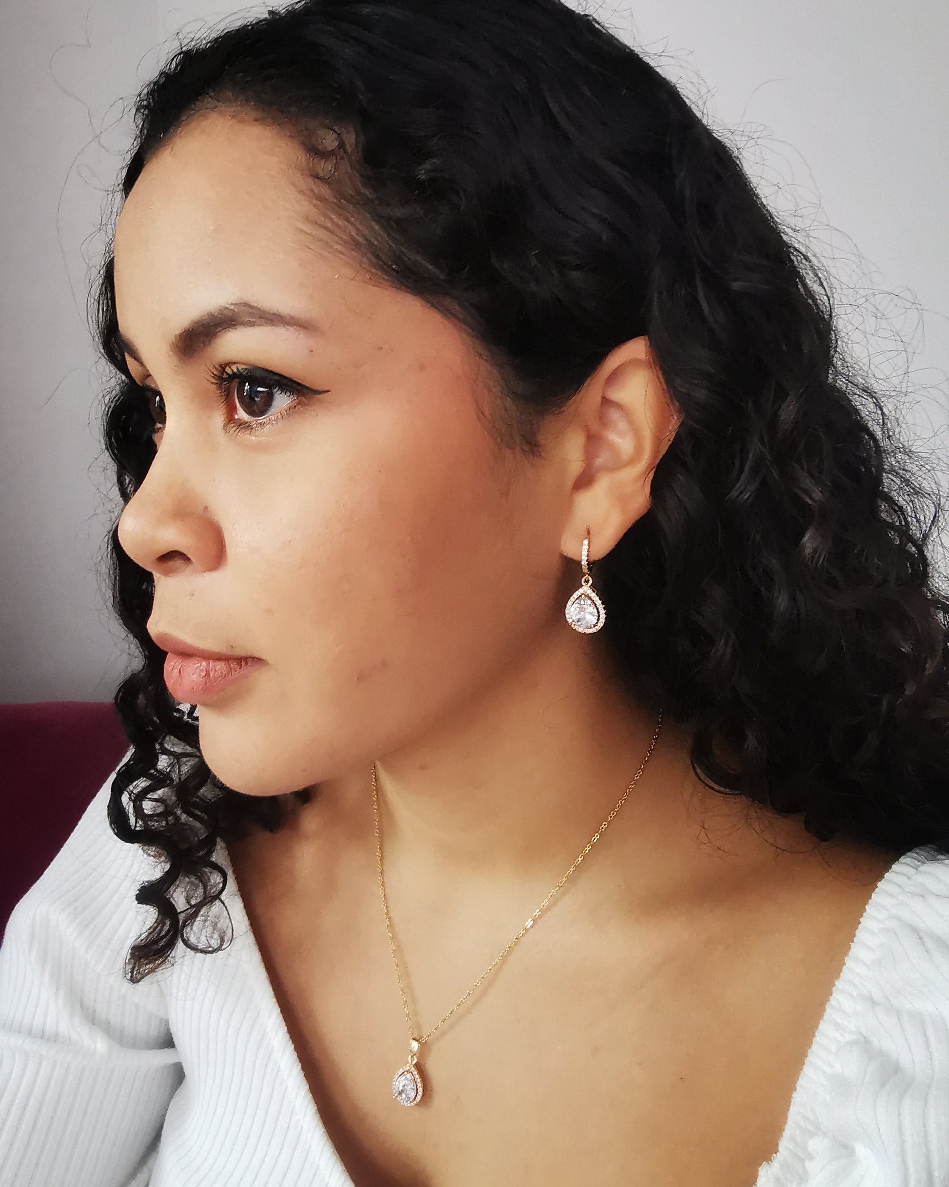 Teardrop Huggie Hoop Earrings. - Vinta Shop