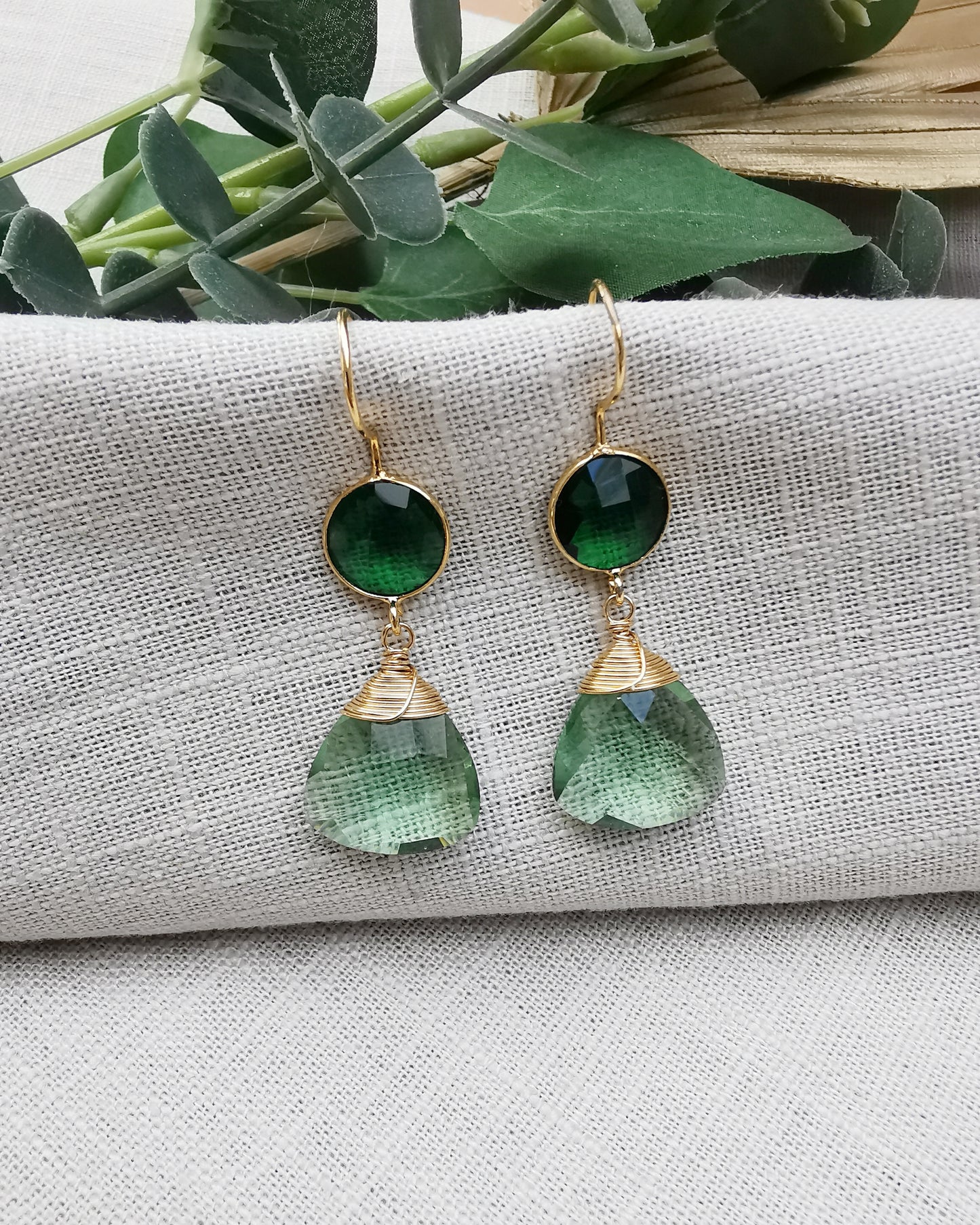 Statement Gemstone Dangle Earrings