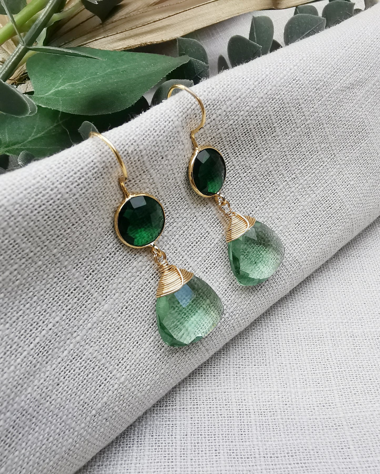 Statement Gemstone Dangle Earrings