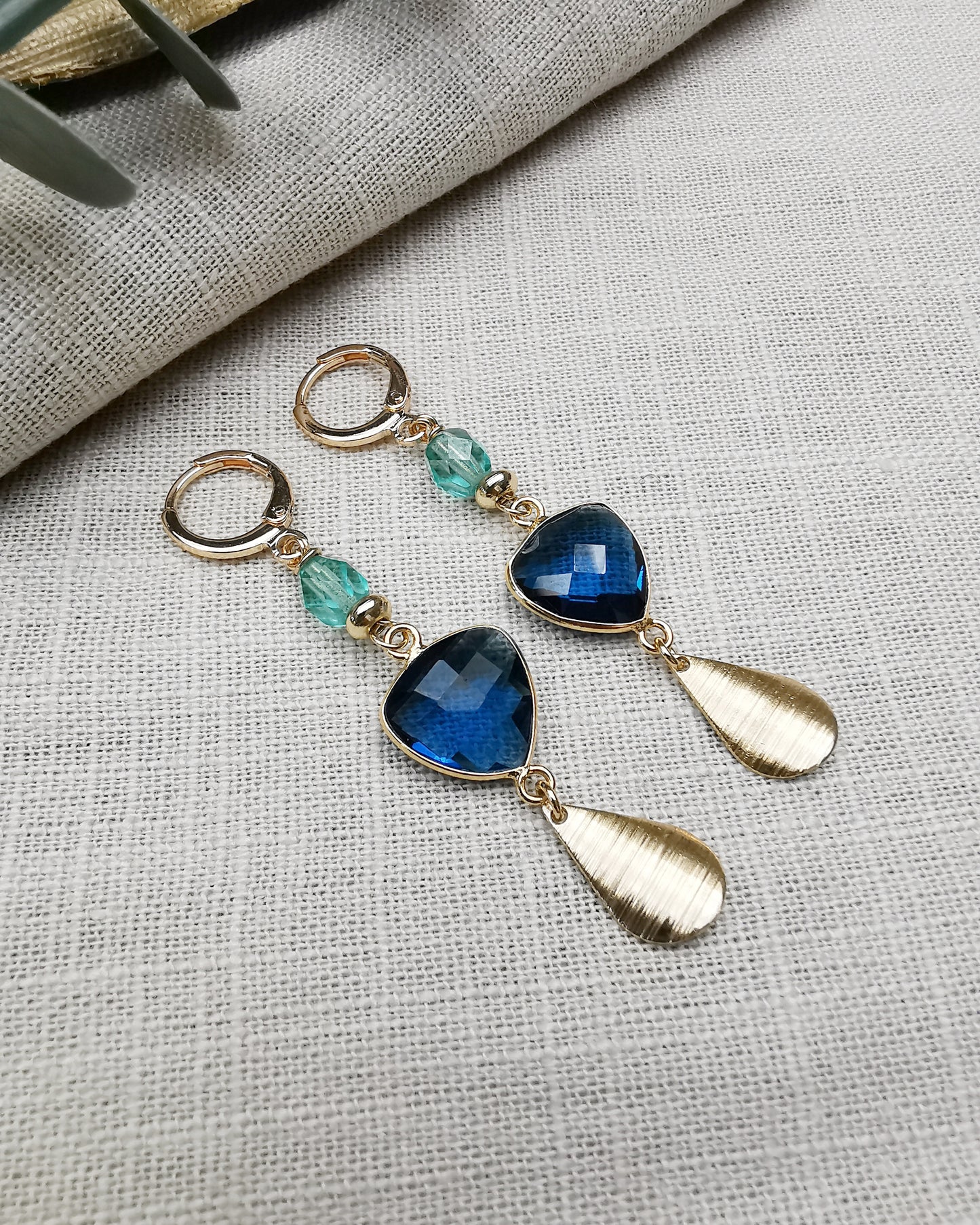London Blue Topaz Long Drop Earrings