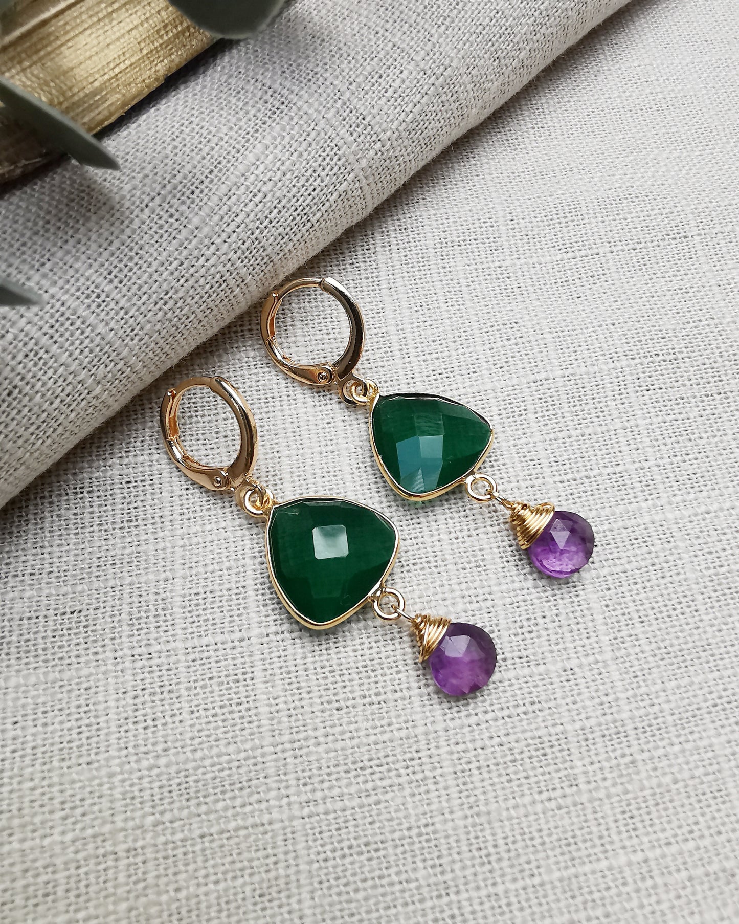 Esmeralda - Small Gemstone Drop Earrings.