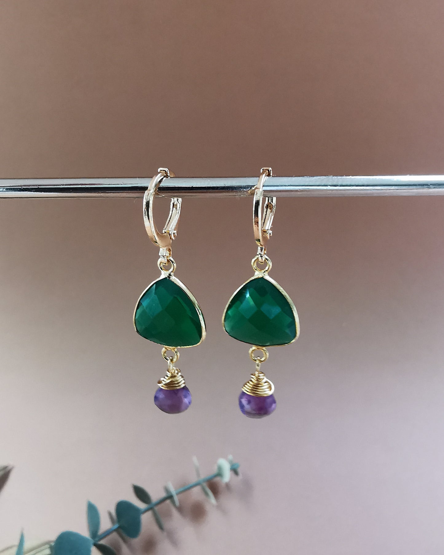 Esmeralda - Small Gemstone Drop Earrings.