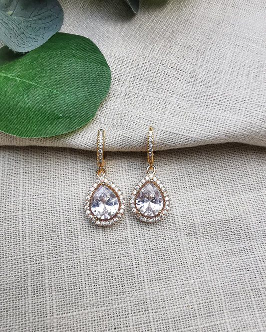 Teardrop Huggie Hoop Earrings. - Vinta Shop