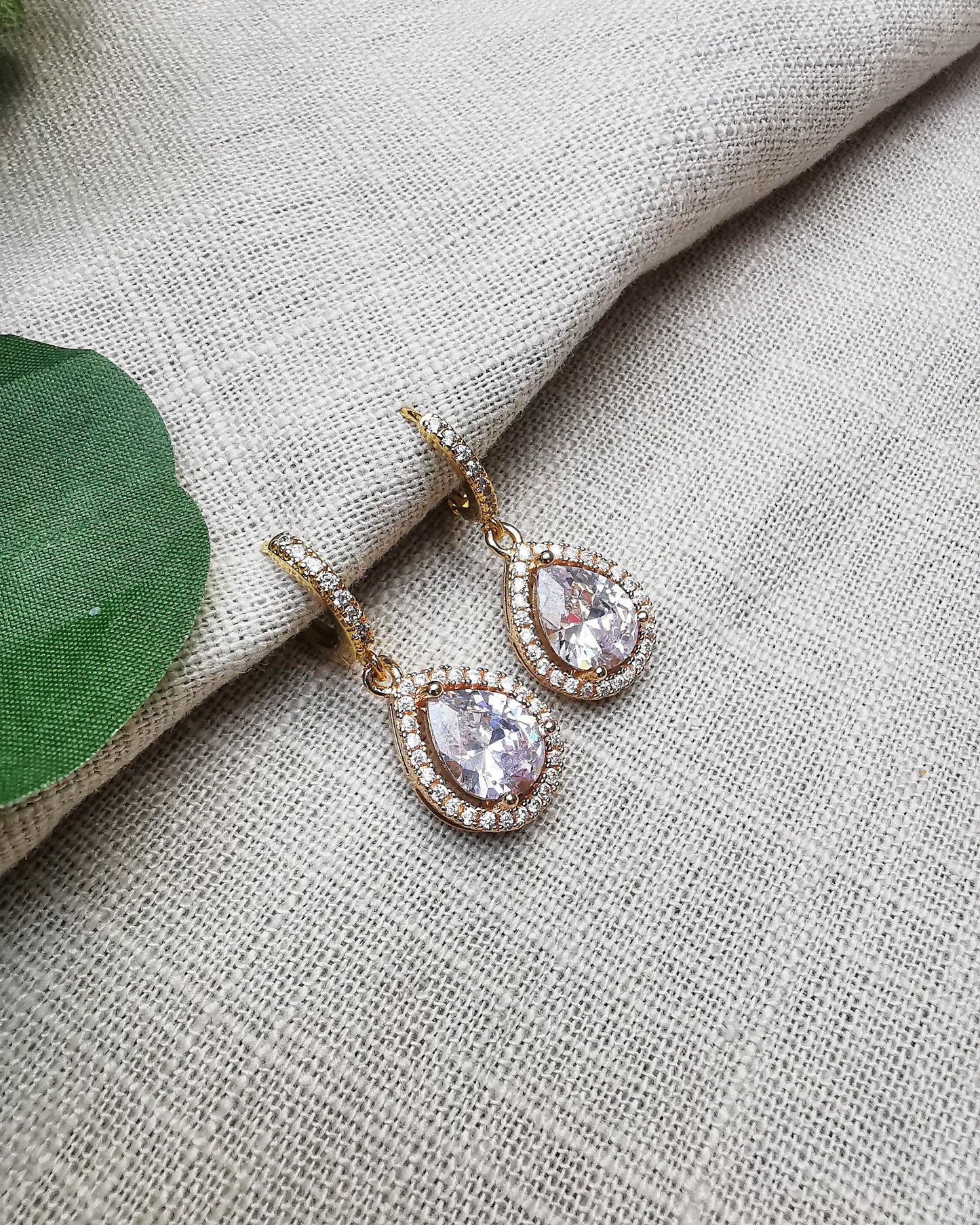 Teardrop Huggie Hoop Earrings. - Vinta Shop