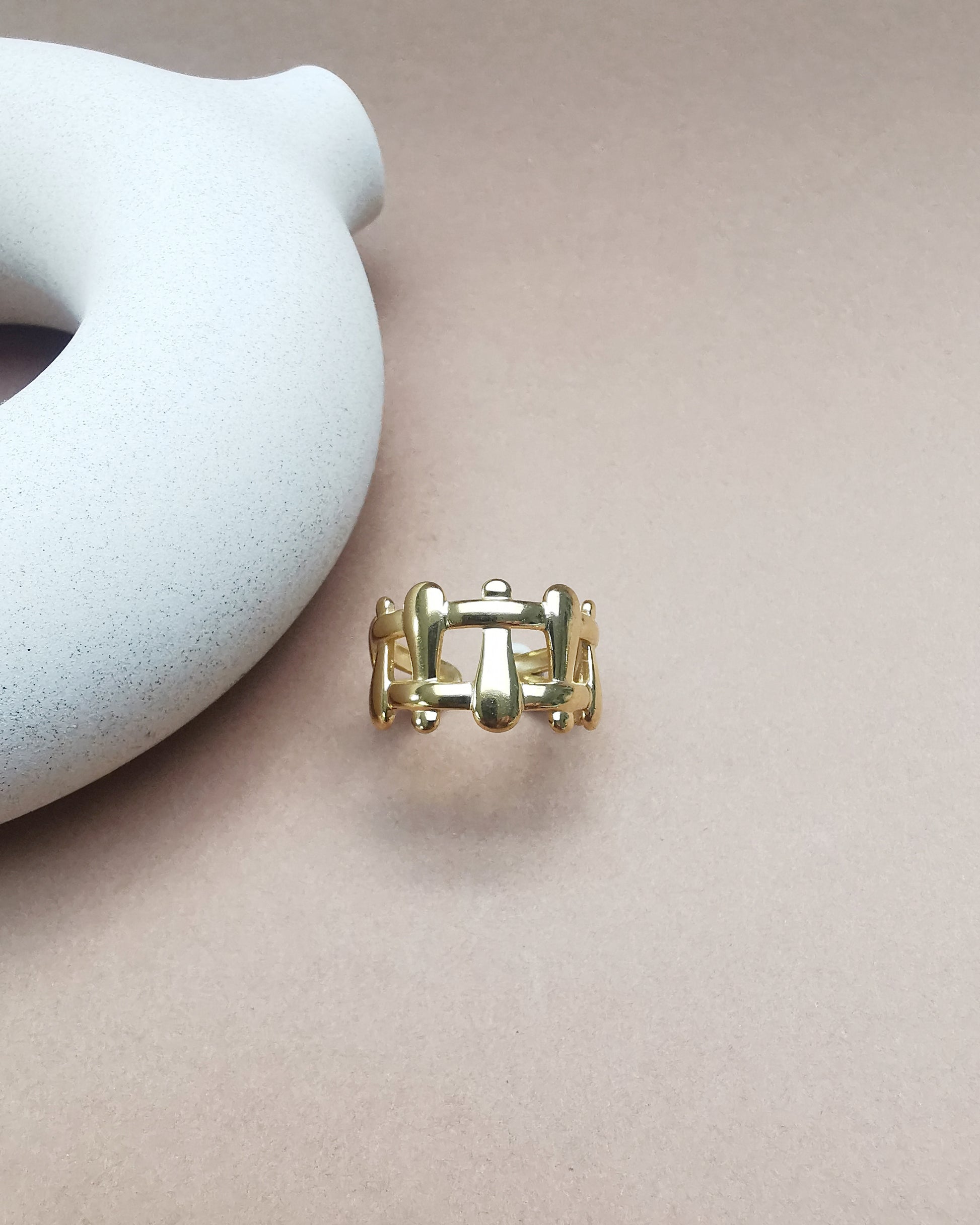 Tina - Adjustable Geometric Ring - Vinta Shop
