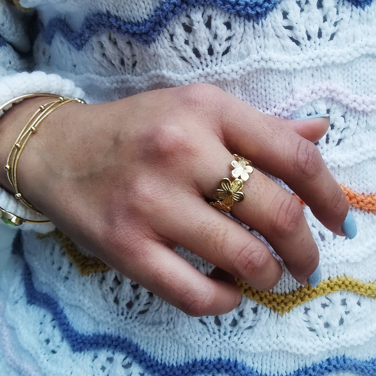 Amantha - Adjustable Floral Ring - Vinta Shop