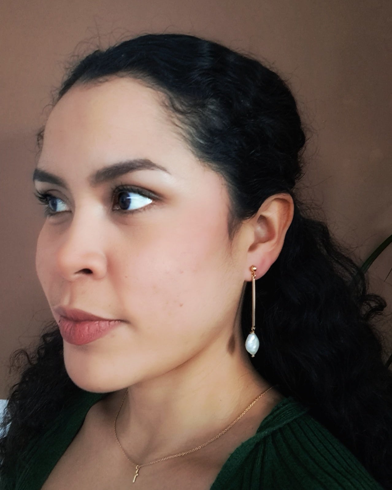 Marina || Freshwater Pearl Bar Earrings - Vinta Shop