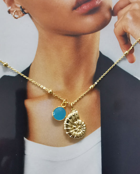 Conch Satellite Pendant Necklace. - Vinta Shop