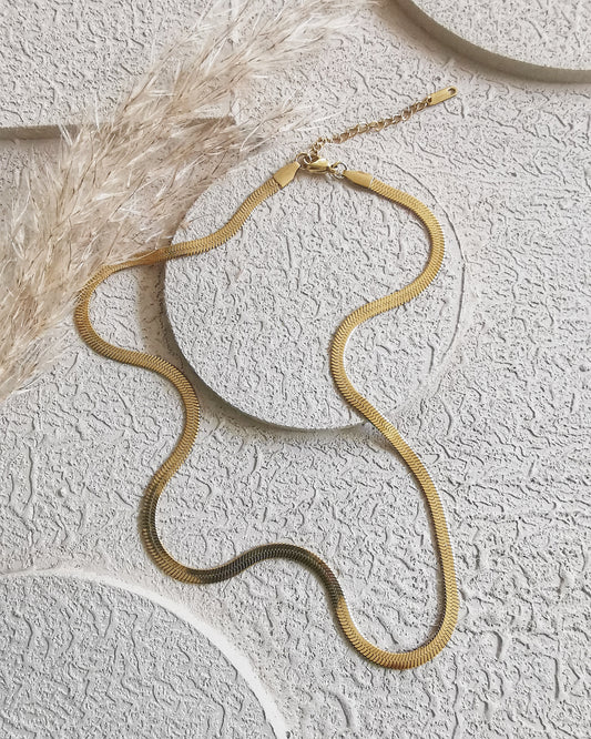 Herringbone Stainless Steel Necklace - Vinta Shop