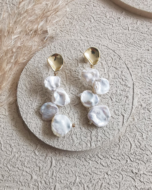 Limited Edition Baroque Freshwater Pearl Stud Earrings - Vinta Shop