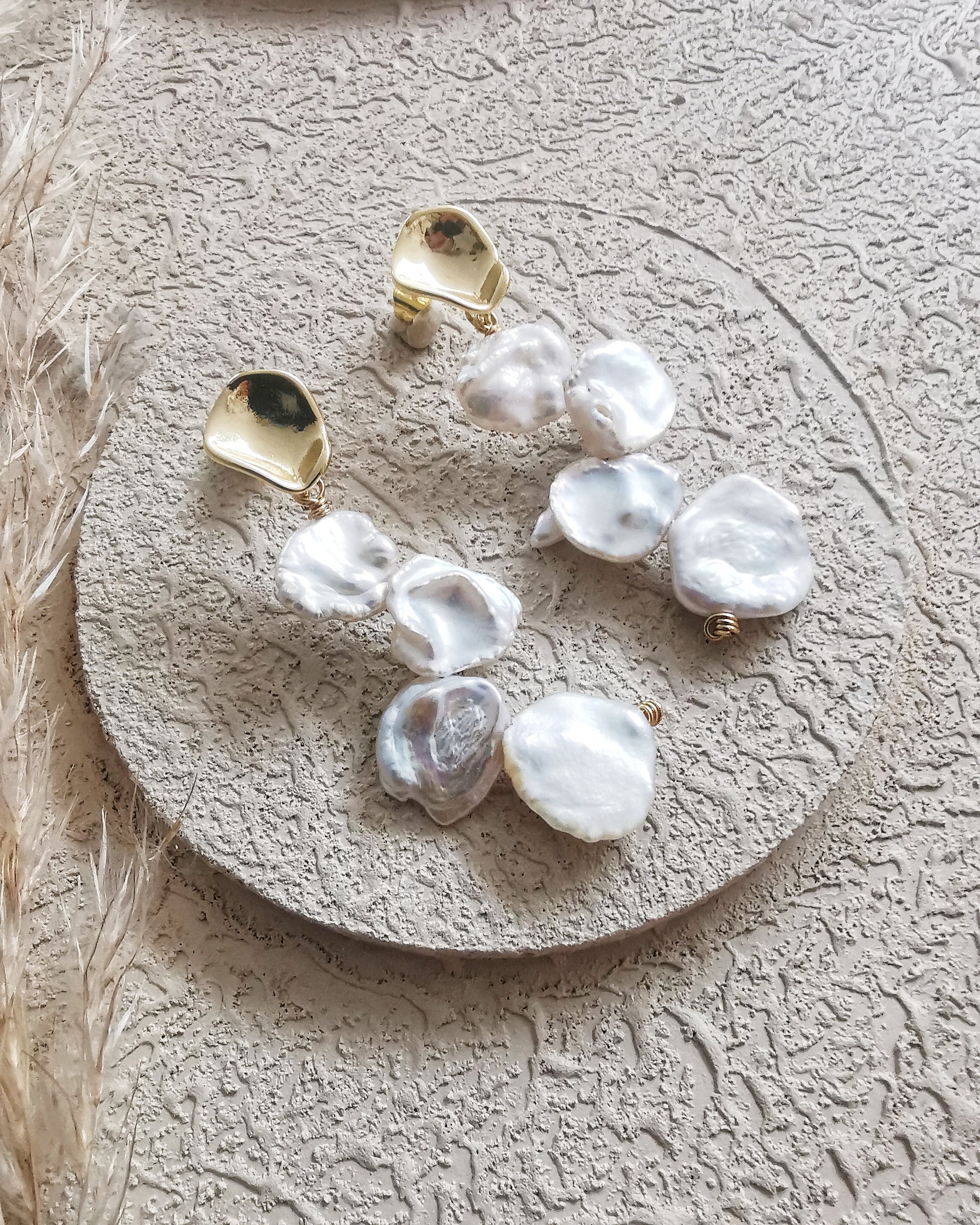 Limited Edition Baroque Freshwater Pearl Stud Earrings - Vinta Shop