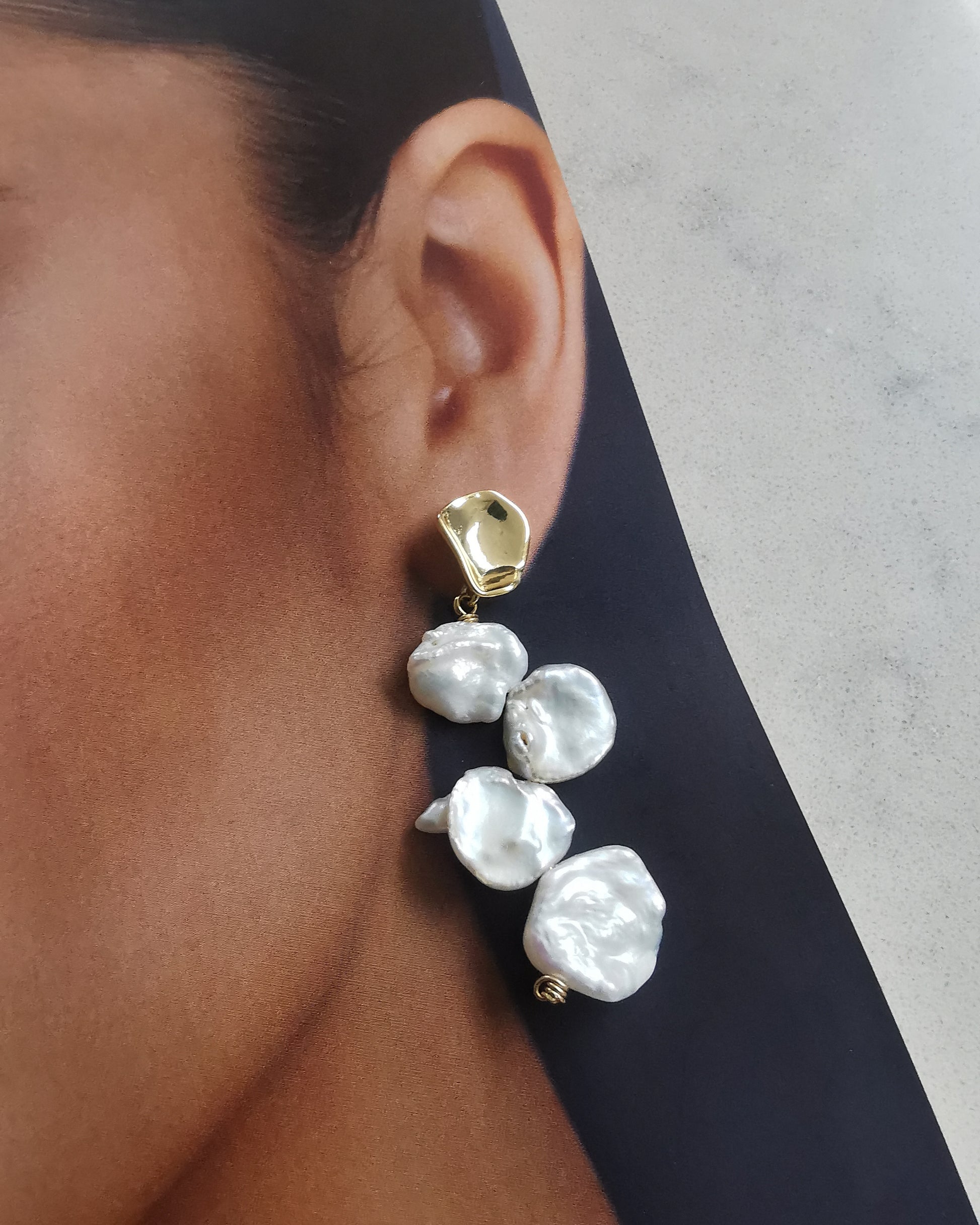 Limited Edition Baroque Freshwater Pearl Stud Earrings - Vinta Shop