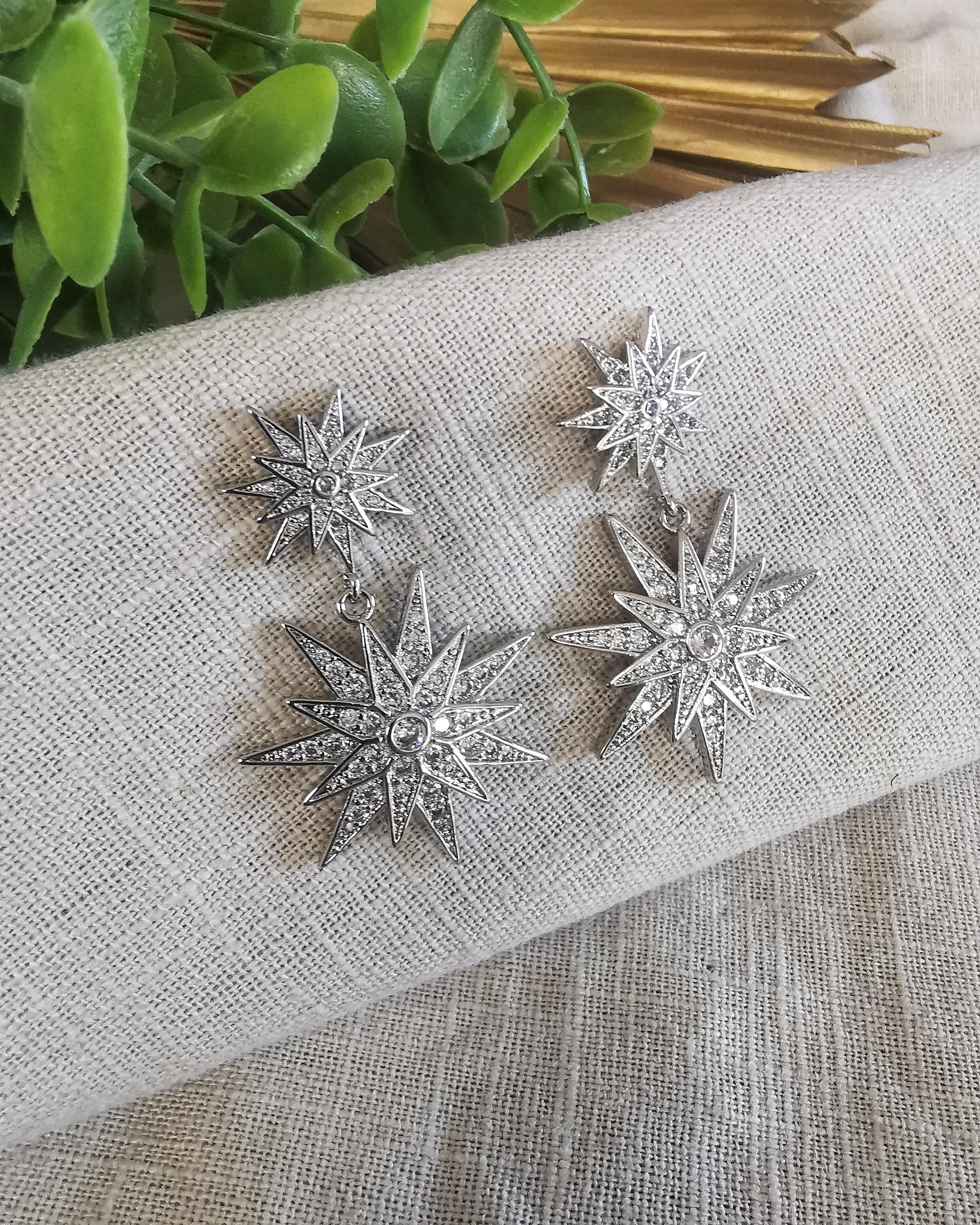 Starburst Statement Drop Earrings - Vinta Shop