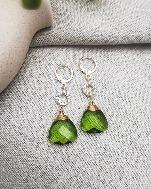 Peridot Dangle Earrings - Vinta Shop