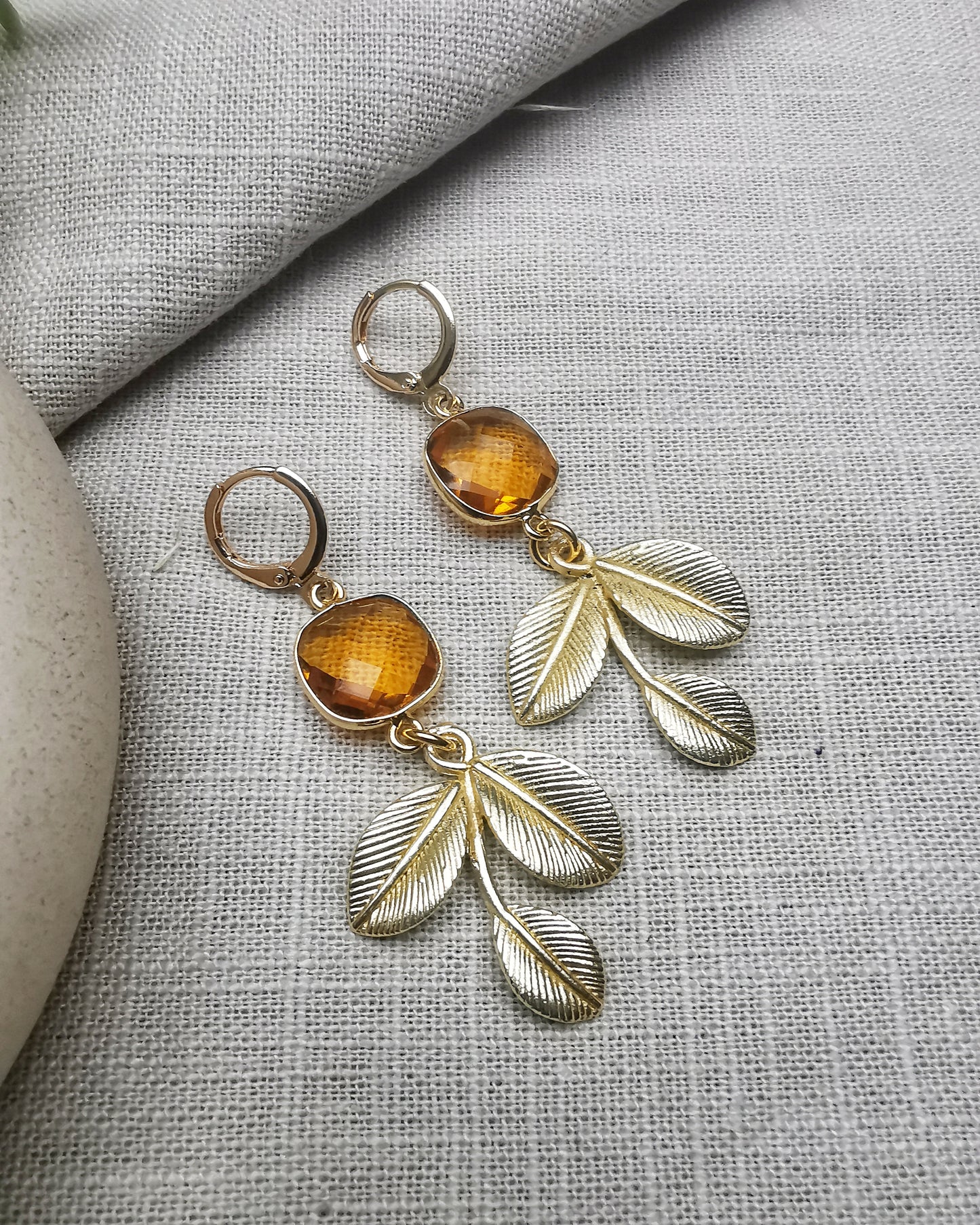 Statement Citrine Drop Earrings