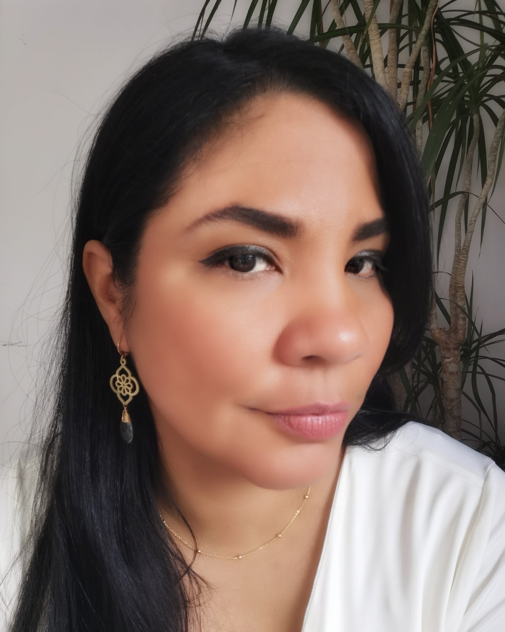 Statement Clear Quartz Long Drop Earrings - Vinta Shop