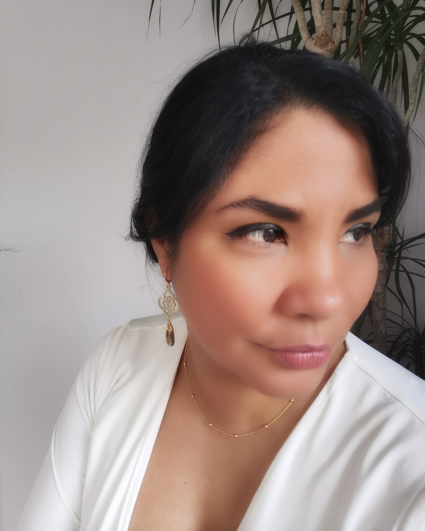 Statement Clear Quartz Long Drop Earrings