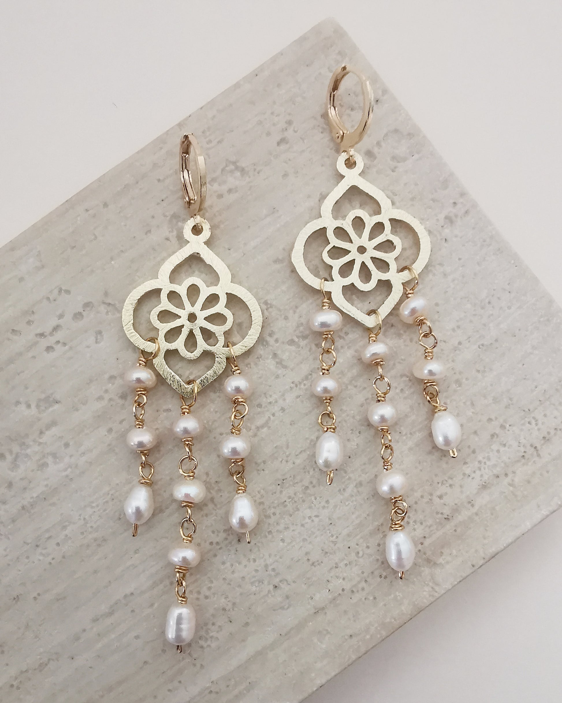 MARIETTE - Cascading Freshwater Pearl Earrings. LIMITED EDITION - Vinta Shop