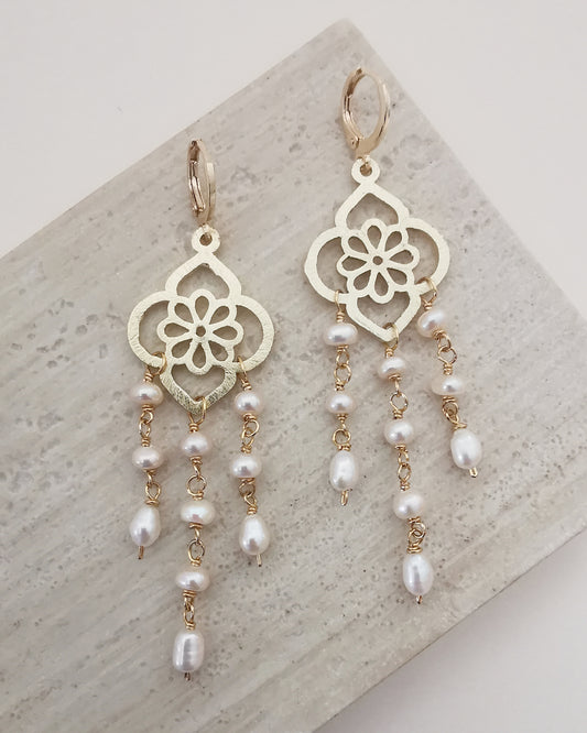 MARIETTE - Cascading Freshwater Pearl Earrings. LIMITED EDITION - Vinta Shop