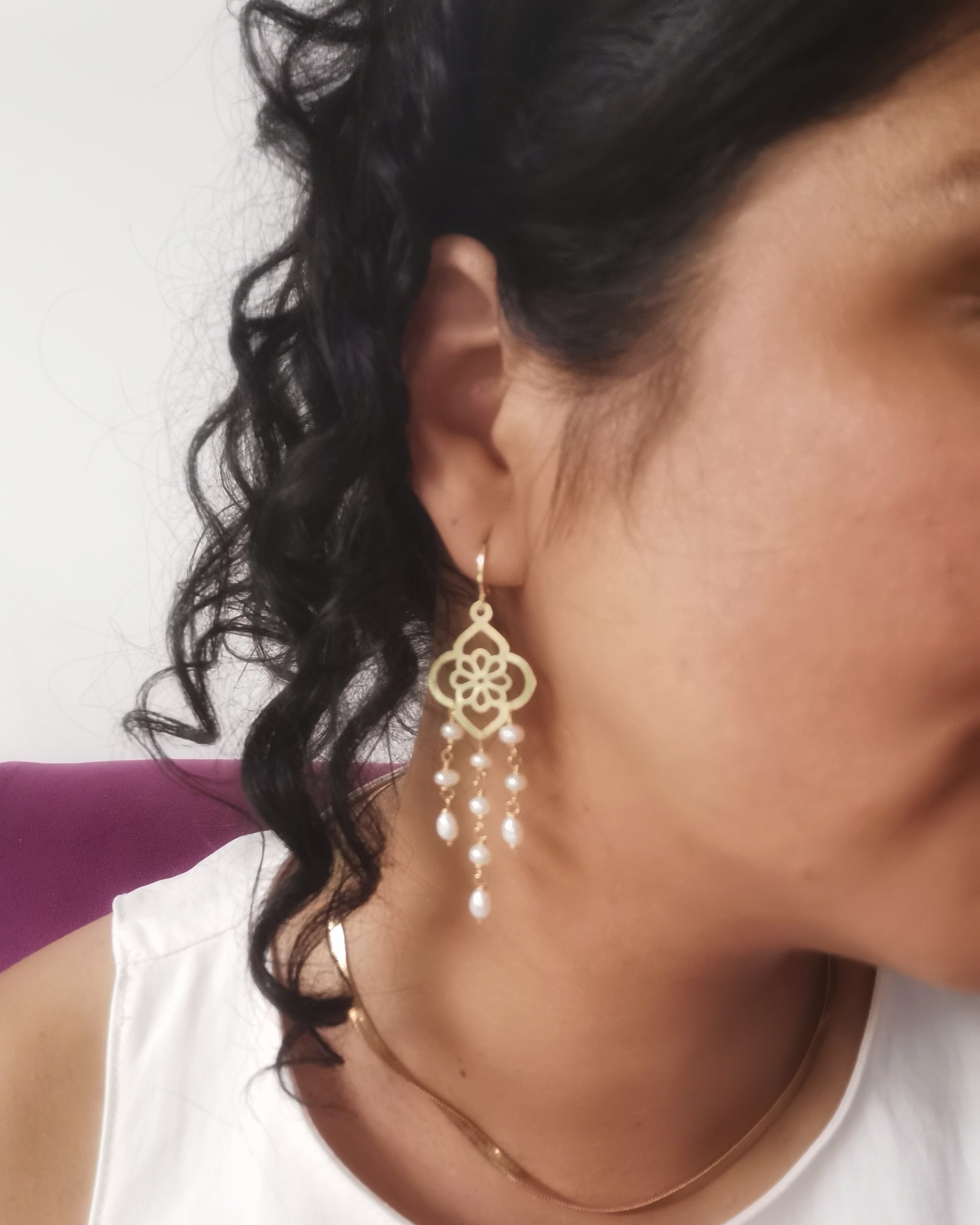 MARIETTE - Cascading Freshwater Pearl Earrings. LIMITED EDITION - Vinta Shop