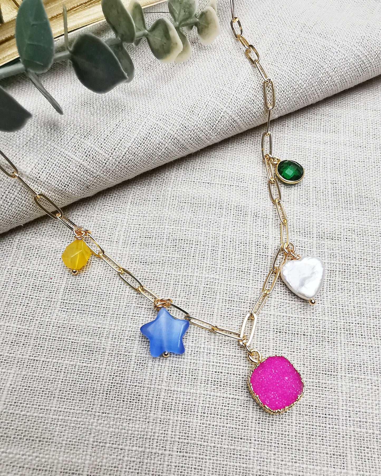 CANDY - Multi-gemstone Chain Necklace.