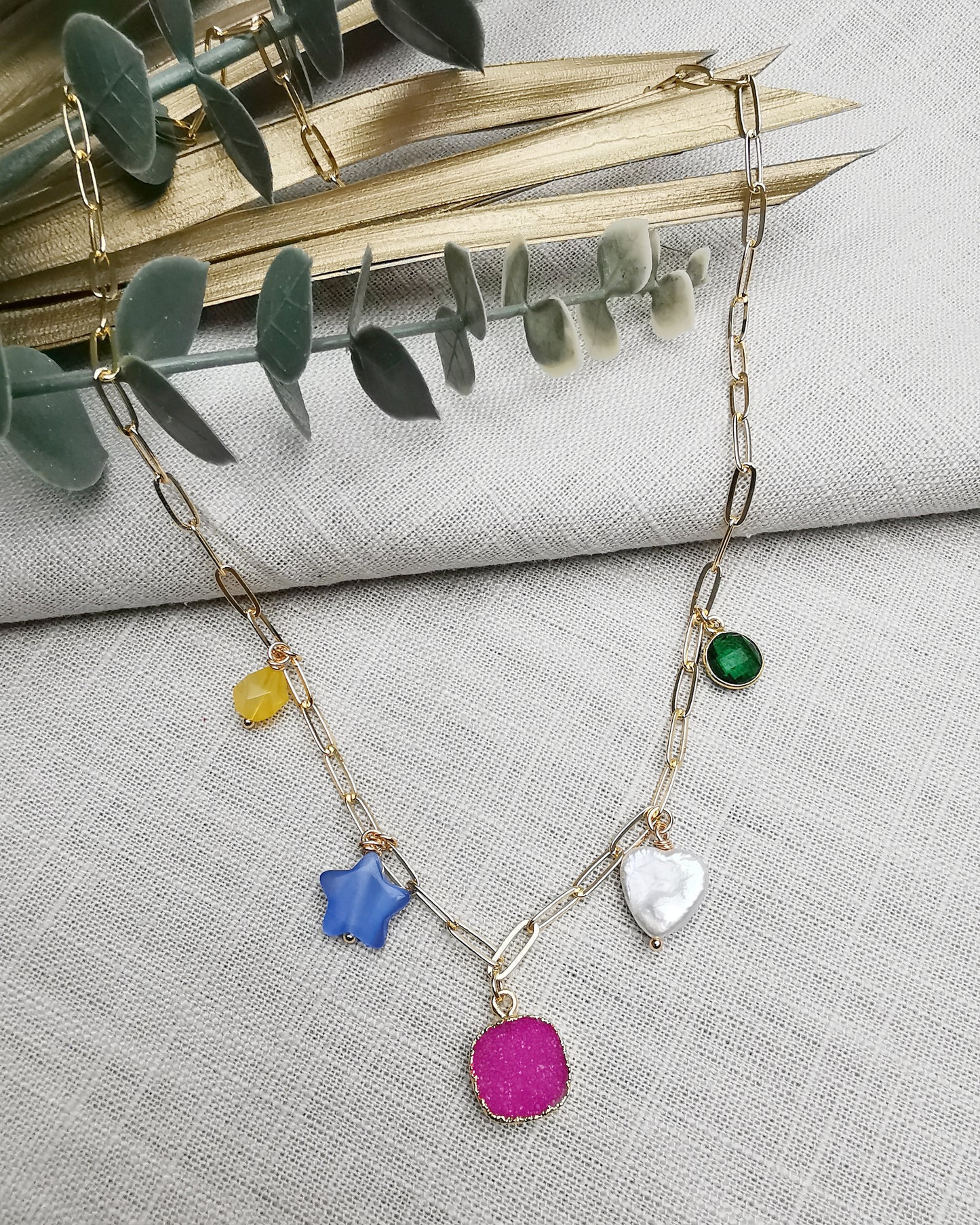 CANDY - Multi-gemstone Chain Necklace.