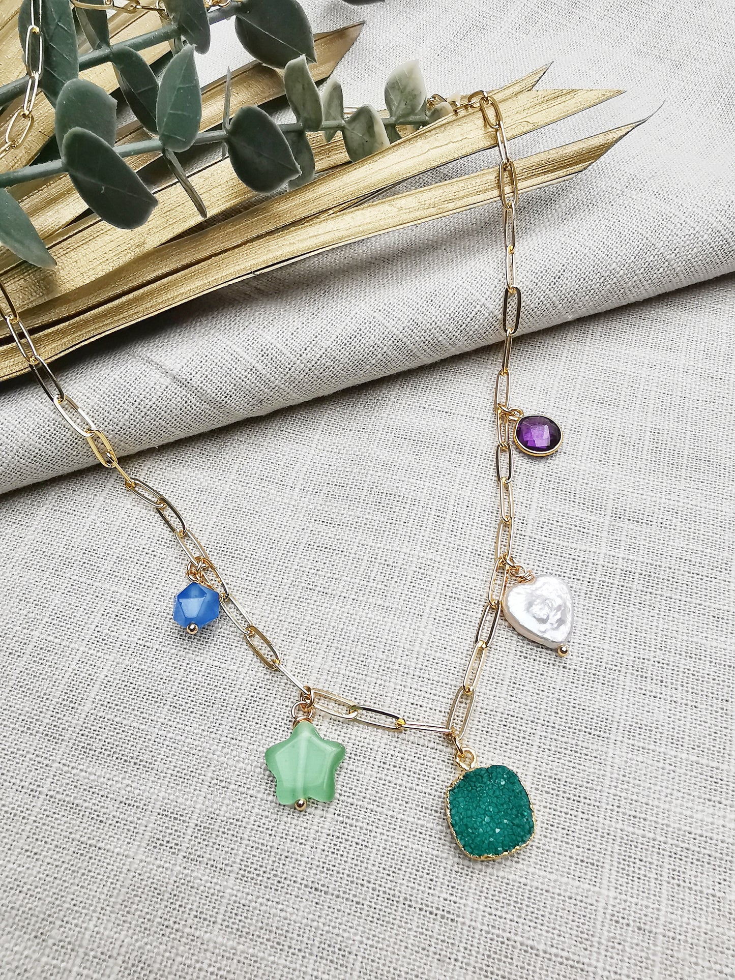 CANDY - Multi-gemstone Chain Necklace.