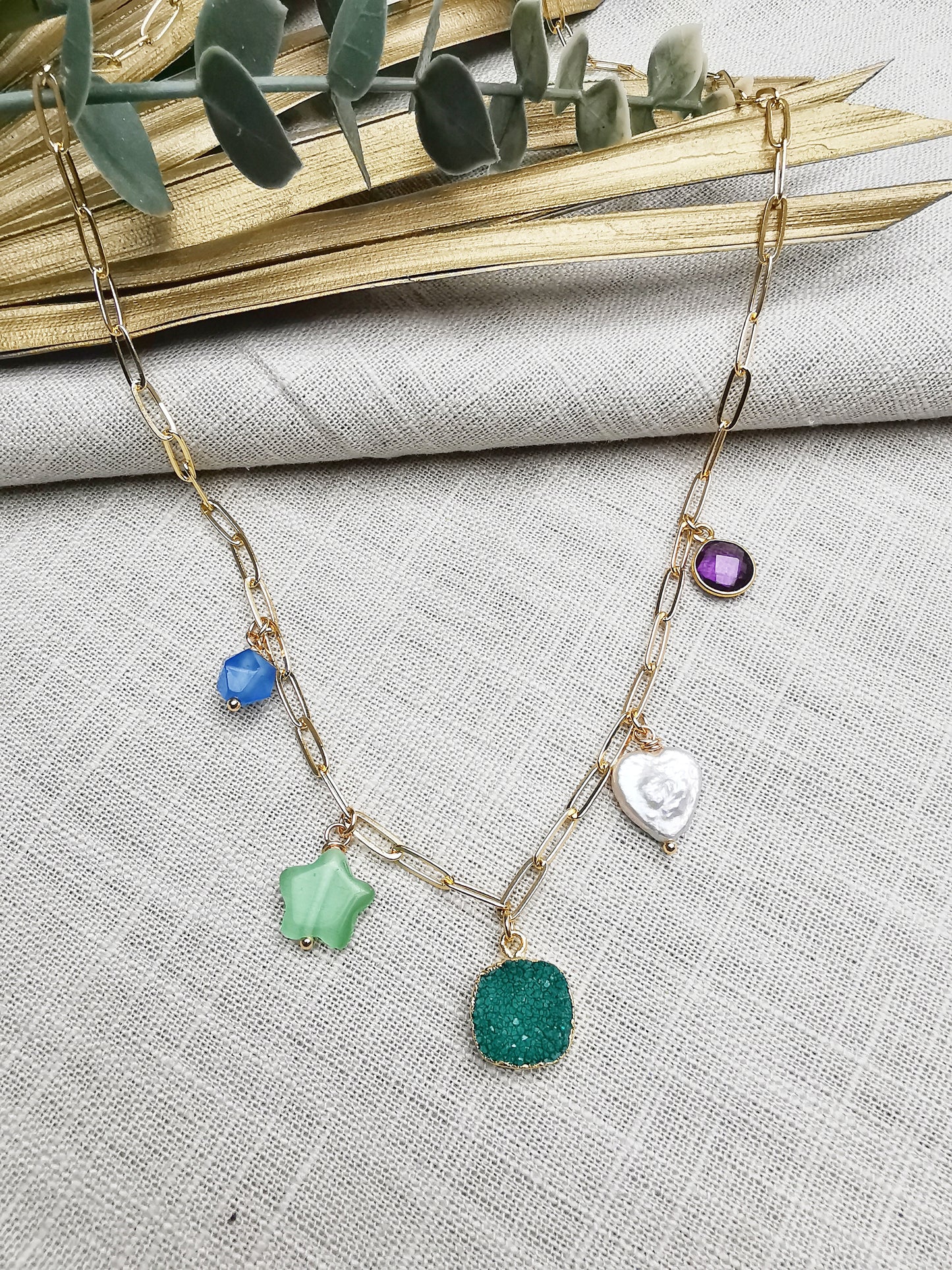 CANDY - Multi-gemstone Chain Necklace.