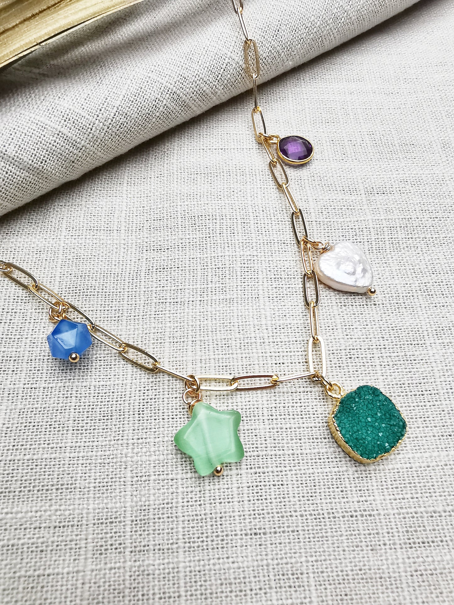 CANDY - Multi-gemstone Chain Necklace.