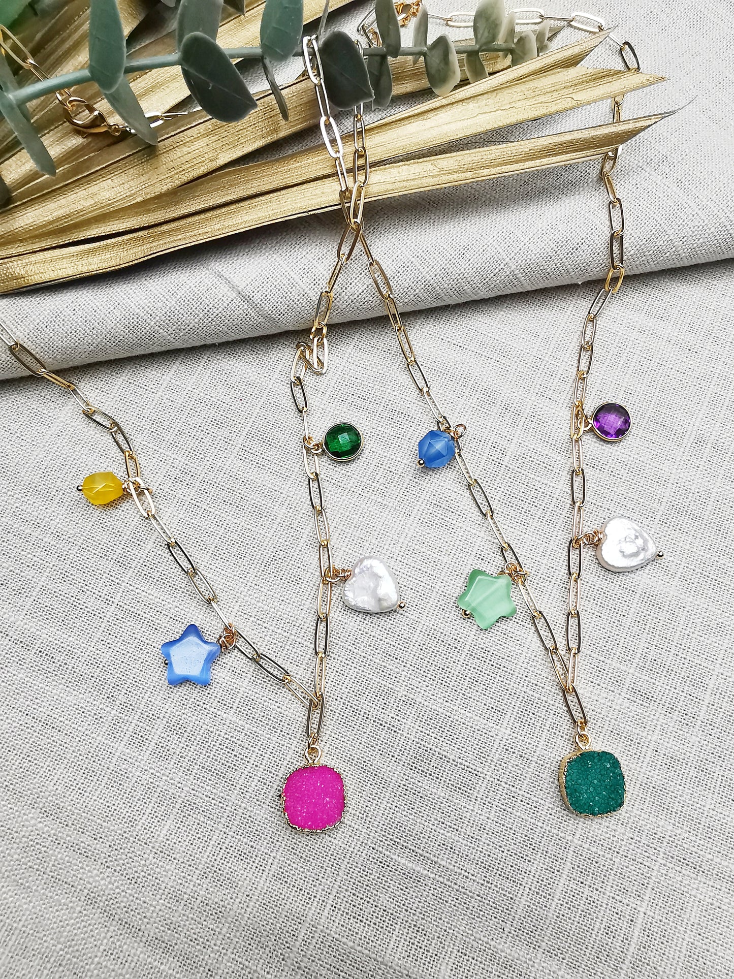 CANDY - Multi-gemstone Chain Necklace.
