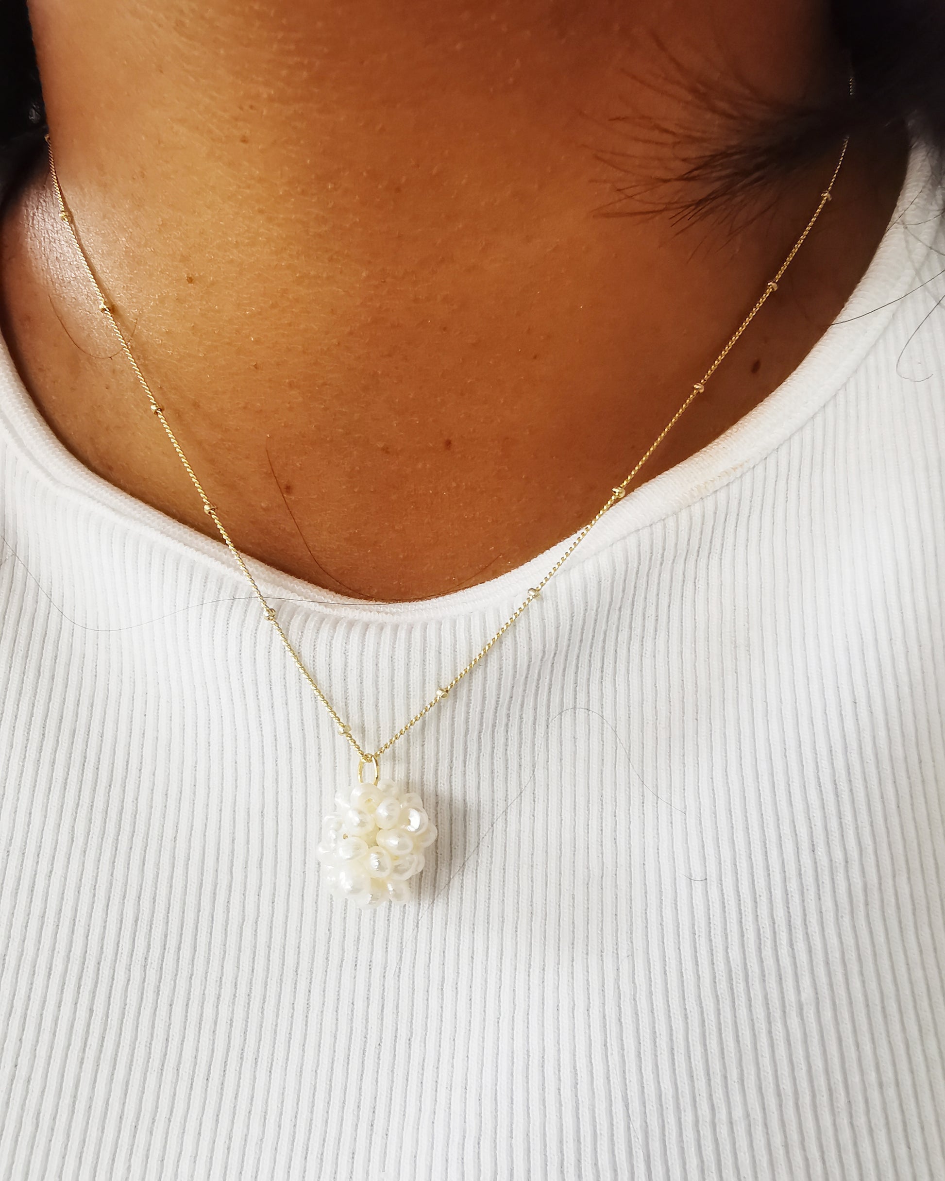 Gold Vermeil Freshwater Pearl Pendant Necklace - Vinta Shop