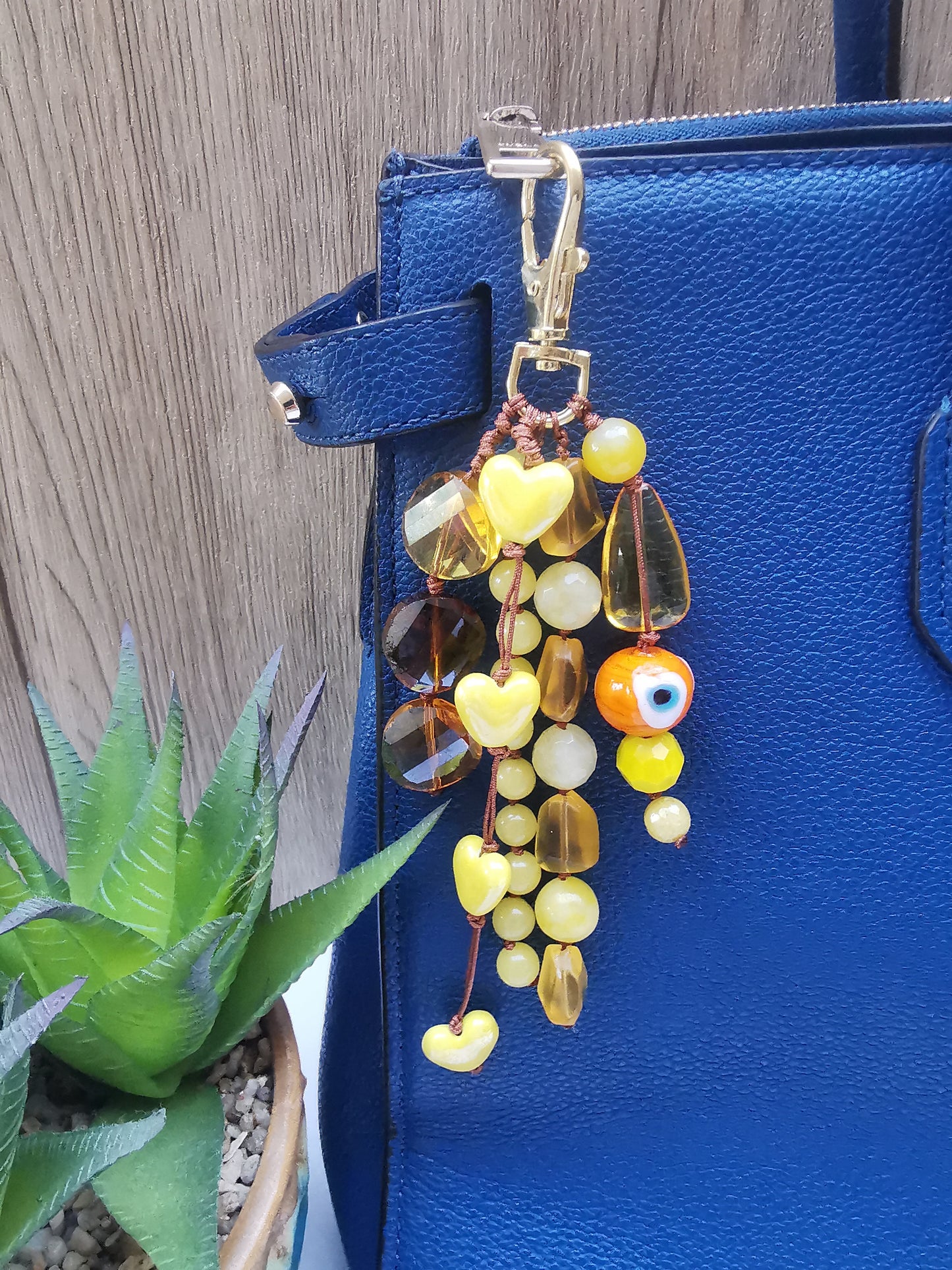 Yellow Gemstone Bag Charm – Bright & Playful