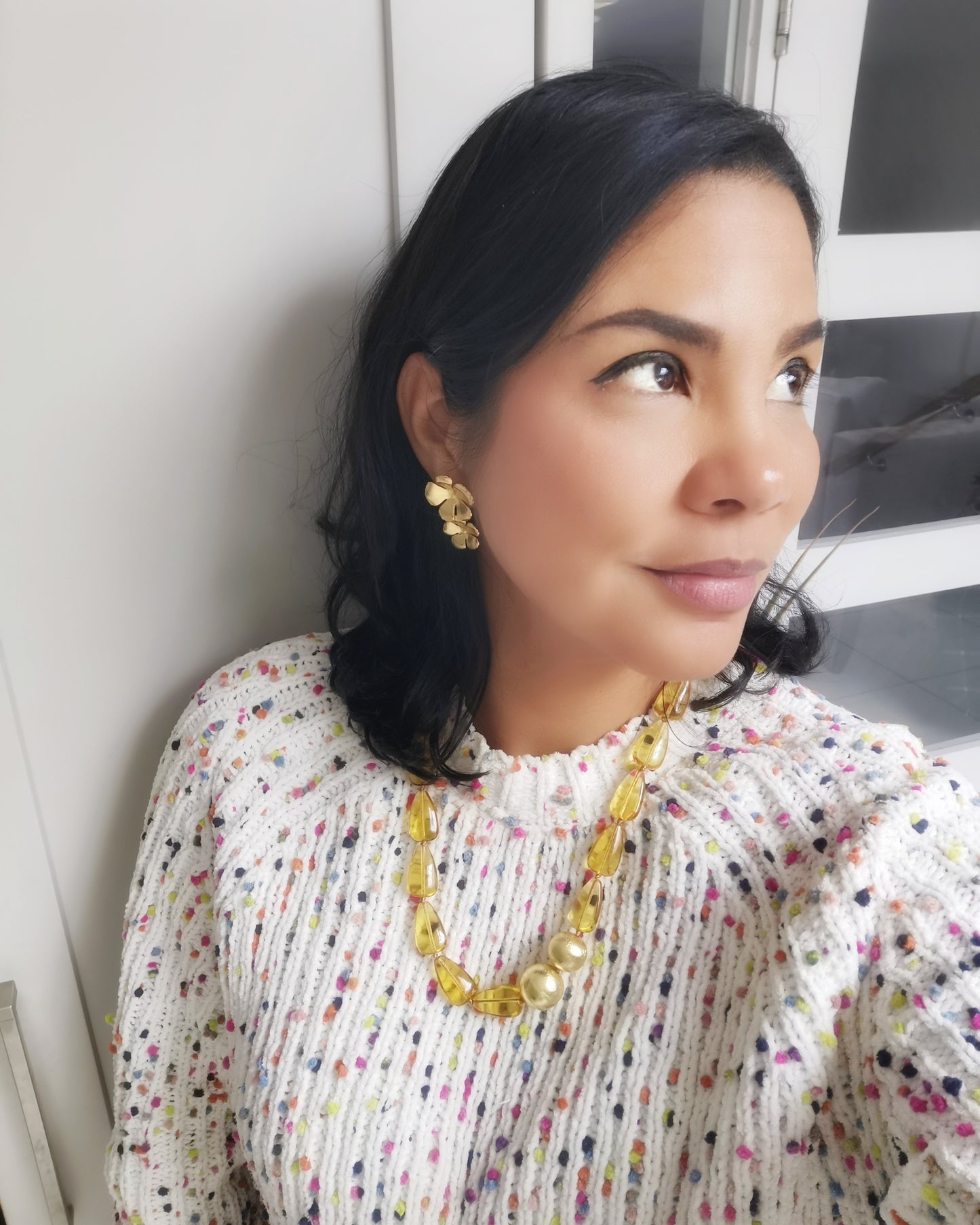 Yellow Crystal Statement Necklace.