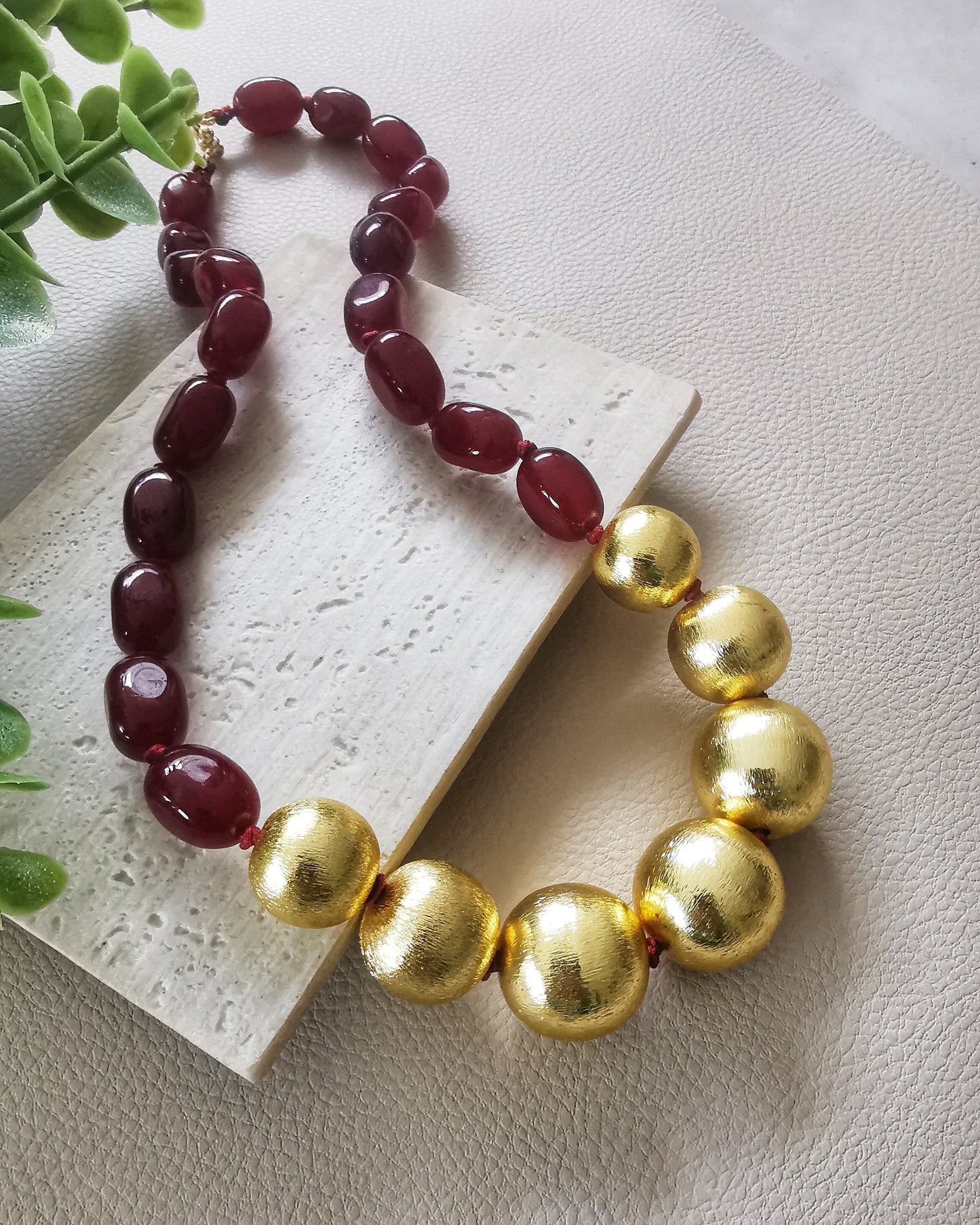 Red Wine Statement Chalcedony Necklace