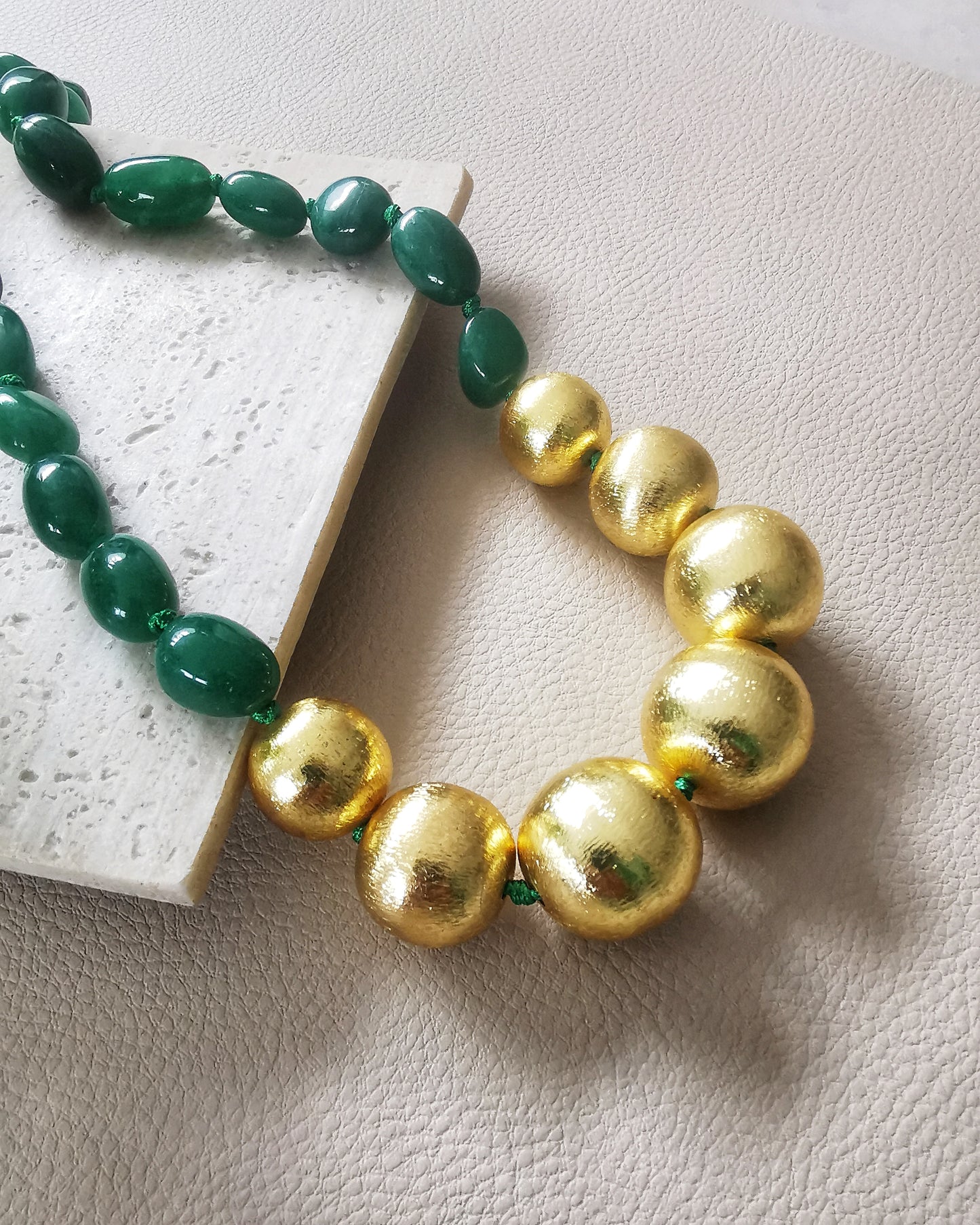 Green Statement Chalcedony Necklace
