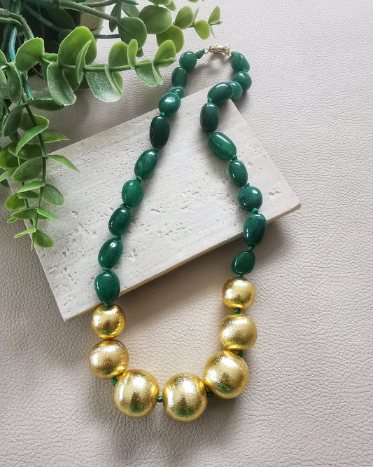 Green Statement Chalcedony Necklace