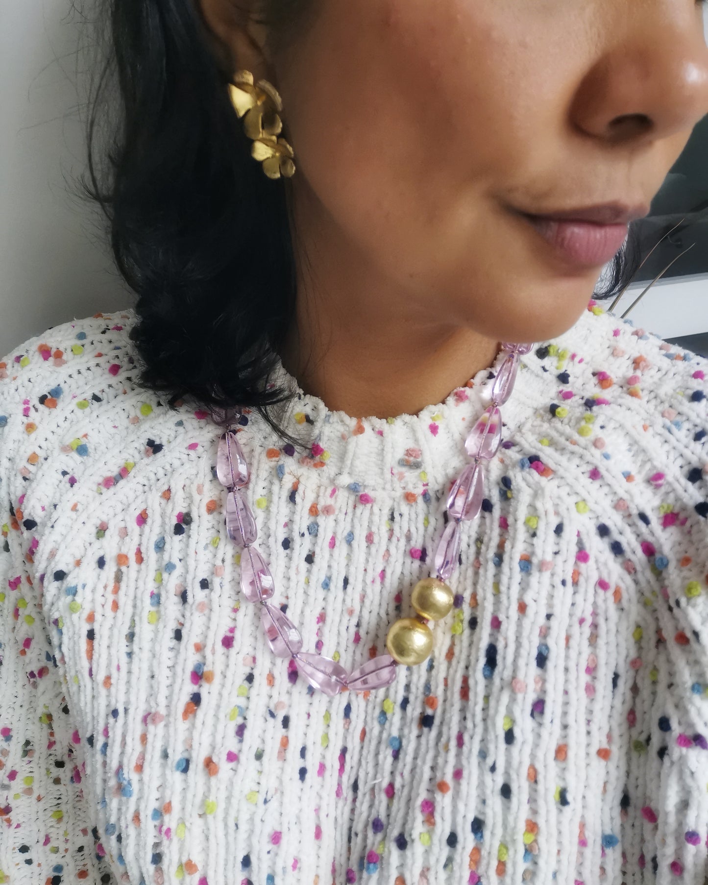 Pink Crystal Statement Necklace