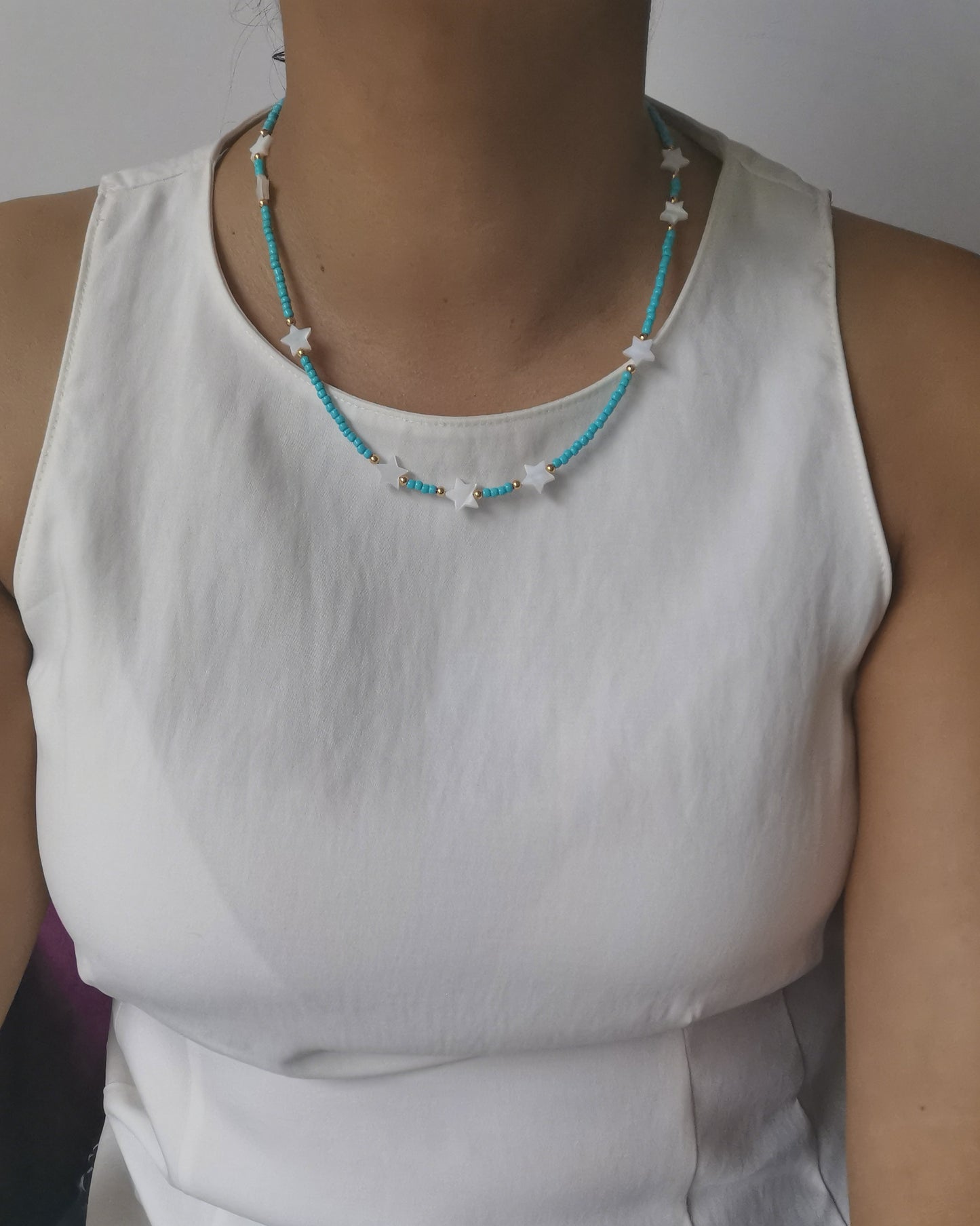 MELISSA - Vibrant Seed Bead Necklaces with Nacar Hearts or Star Charms