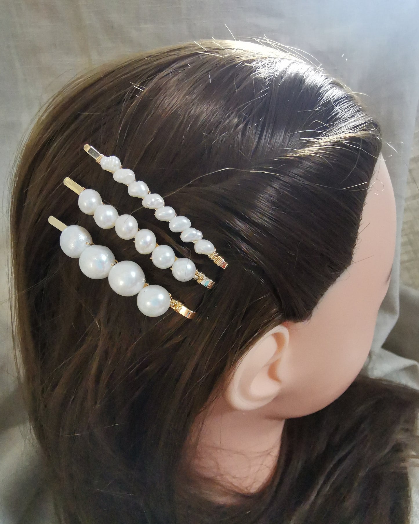 Freshwater Pearl Buttons Hair Pins - Vinta Shop