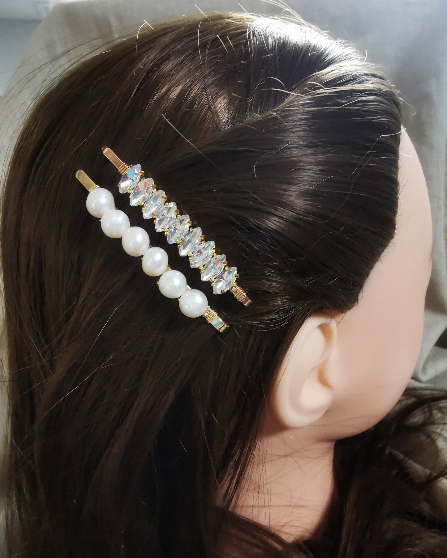Crystal Marquise Rhinestone Hair Pins. - Vinta Shop